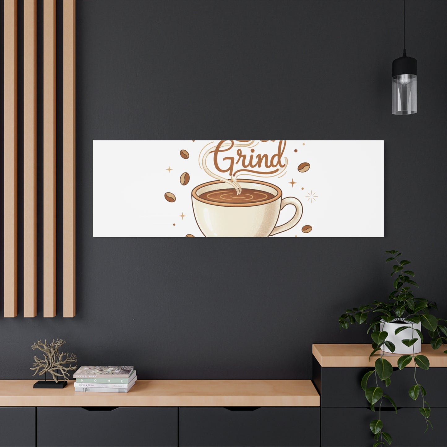 Rise & Grind Fuel Your Day Canvas, Coffee Caffeine Decor | Espresso Joke, Cafe Art