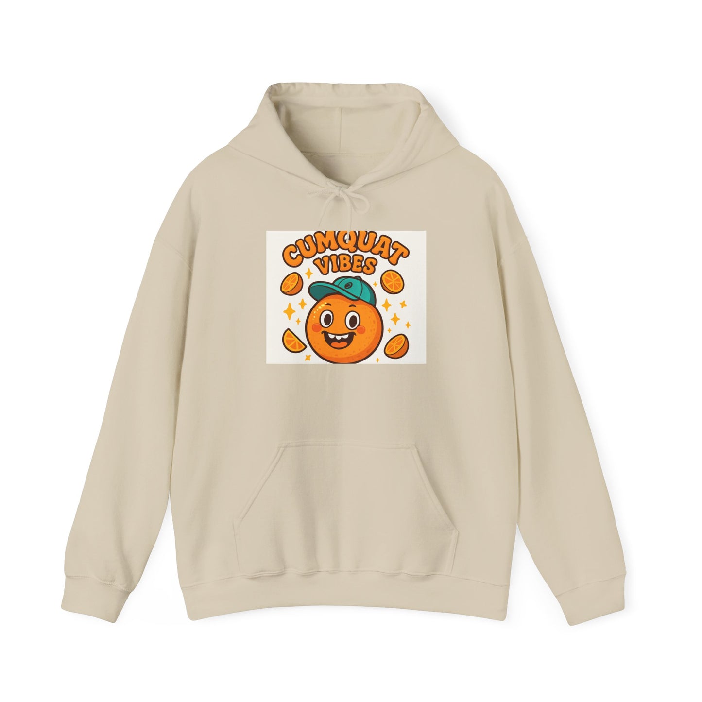 Cumquat Vibes Hoodie — Cute Playful Citrus Graphic Sweatshirt