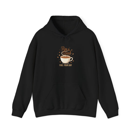 Rise & Grind Coffee Hoodie | caffeine design, coffee lover sweatshirt