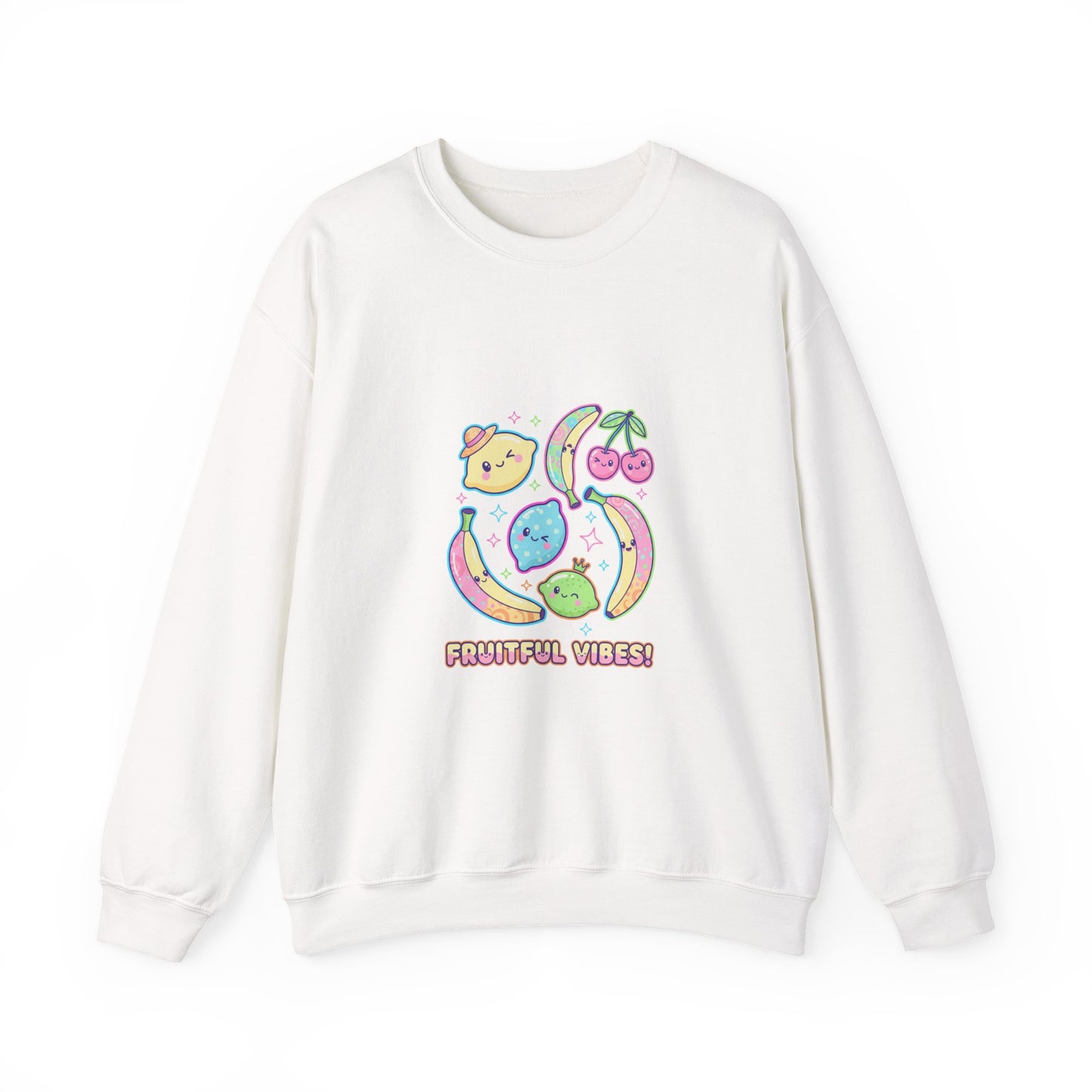 Fruitful Vibes Sweatshirt | pop fruit prints, pastel citrus