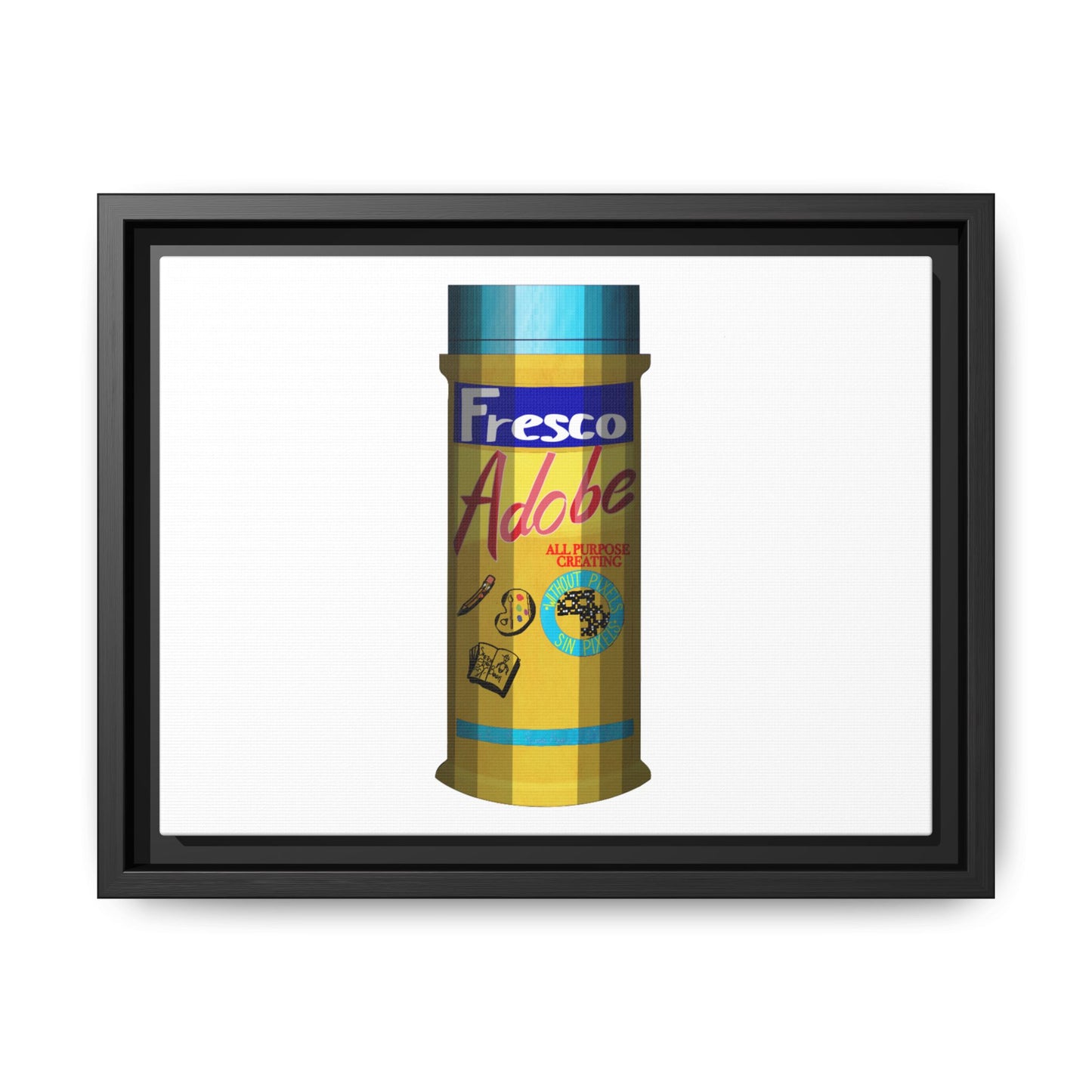 Framed Matte Canvas Print — Vintage Fresco Adobe Spice Canister Artwork