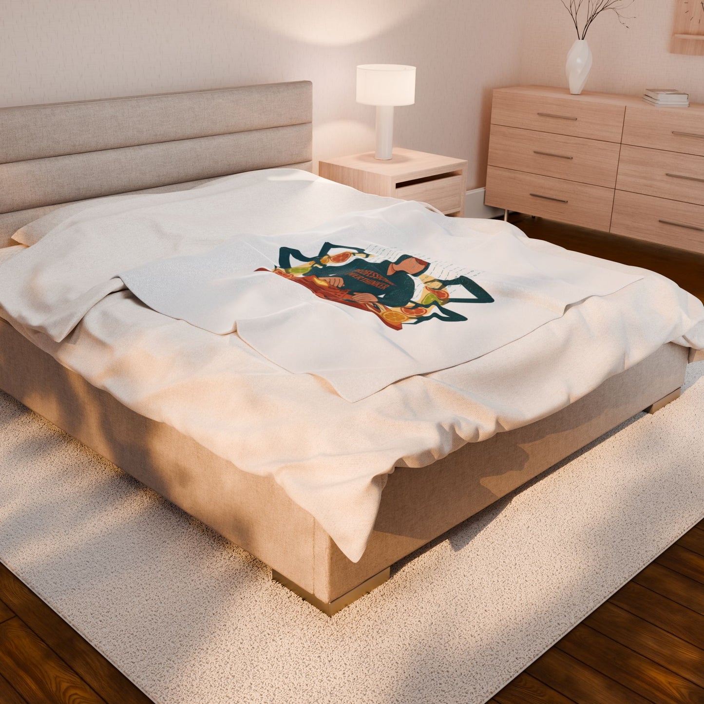 deer print pattern Velveteen Blanket | neutral spotted woodland, quiet nature pattern