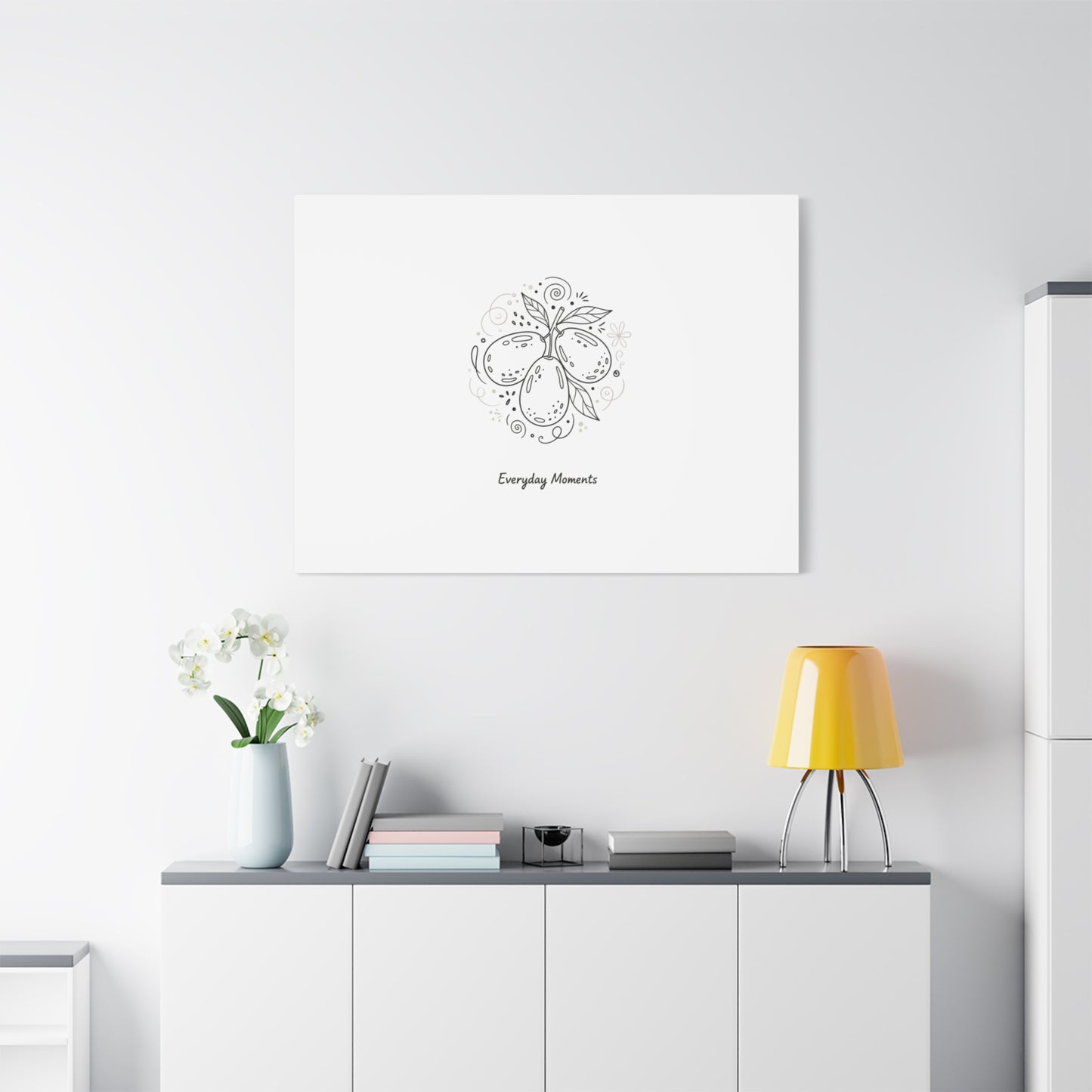 Hand-Drawn Fruit Doodle Canvas | Line Drawing Wall Art
