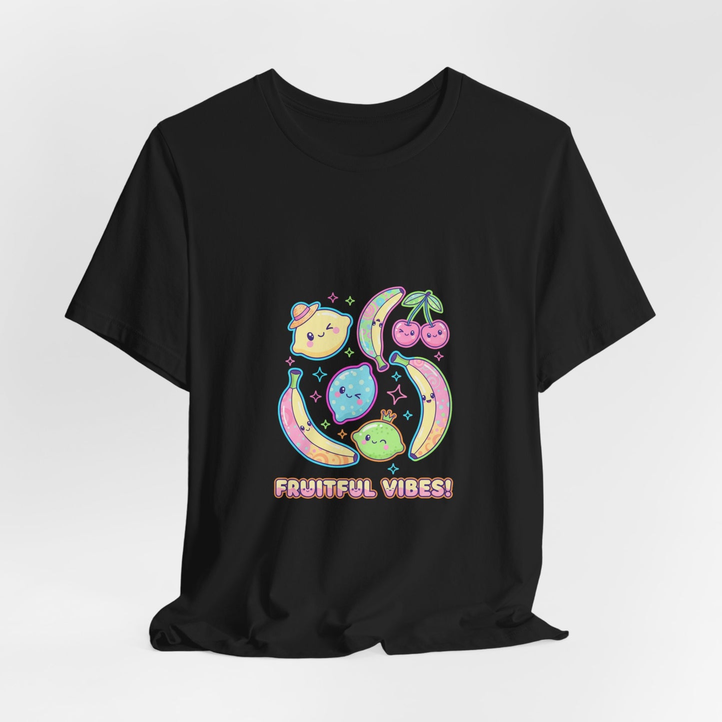 Fruitful Vibes Tee | pop fruit print, banana cherry citrus