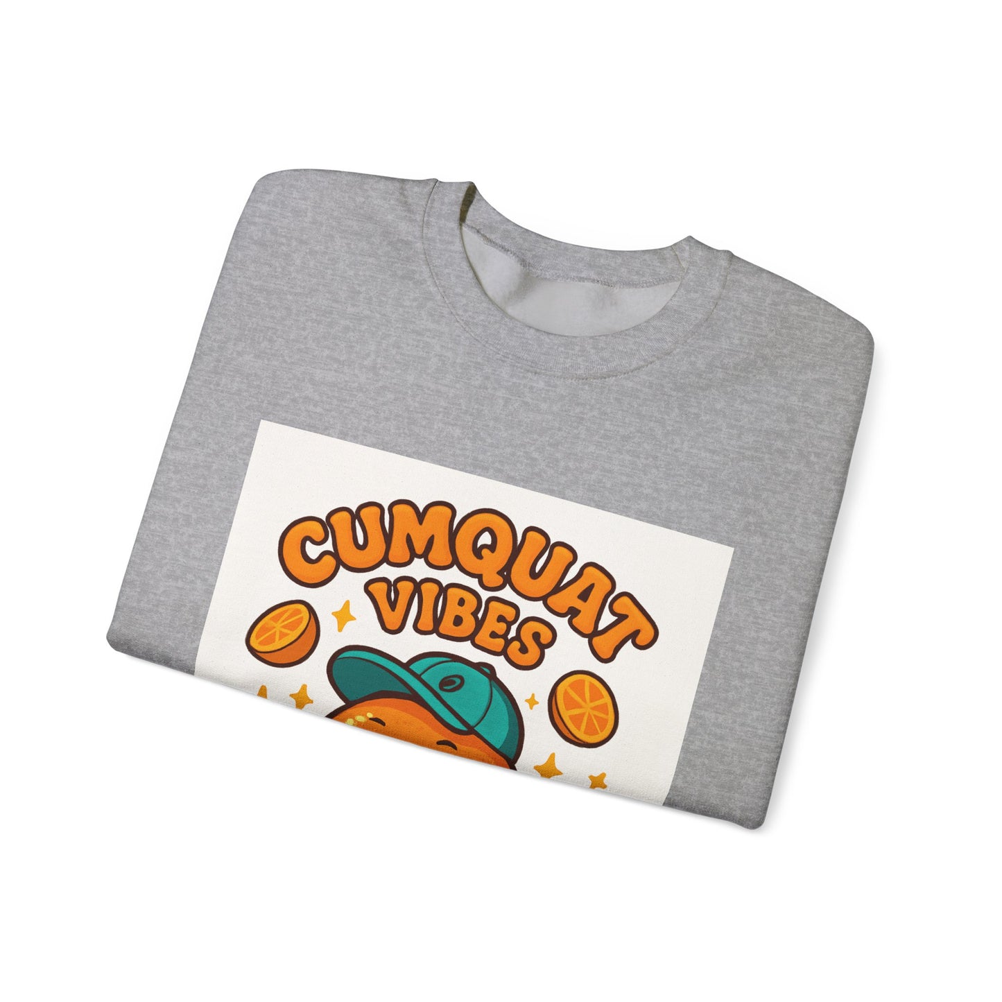 Crewneck Sweatshirt - "Cumquat Vibes" Cute Citrus Graphic