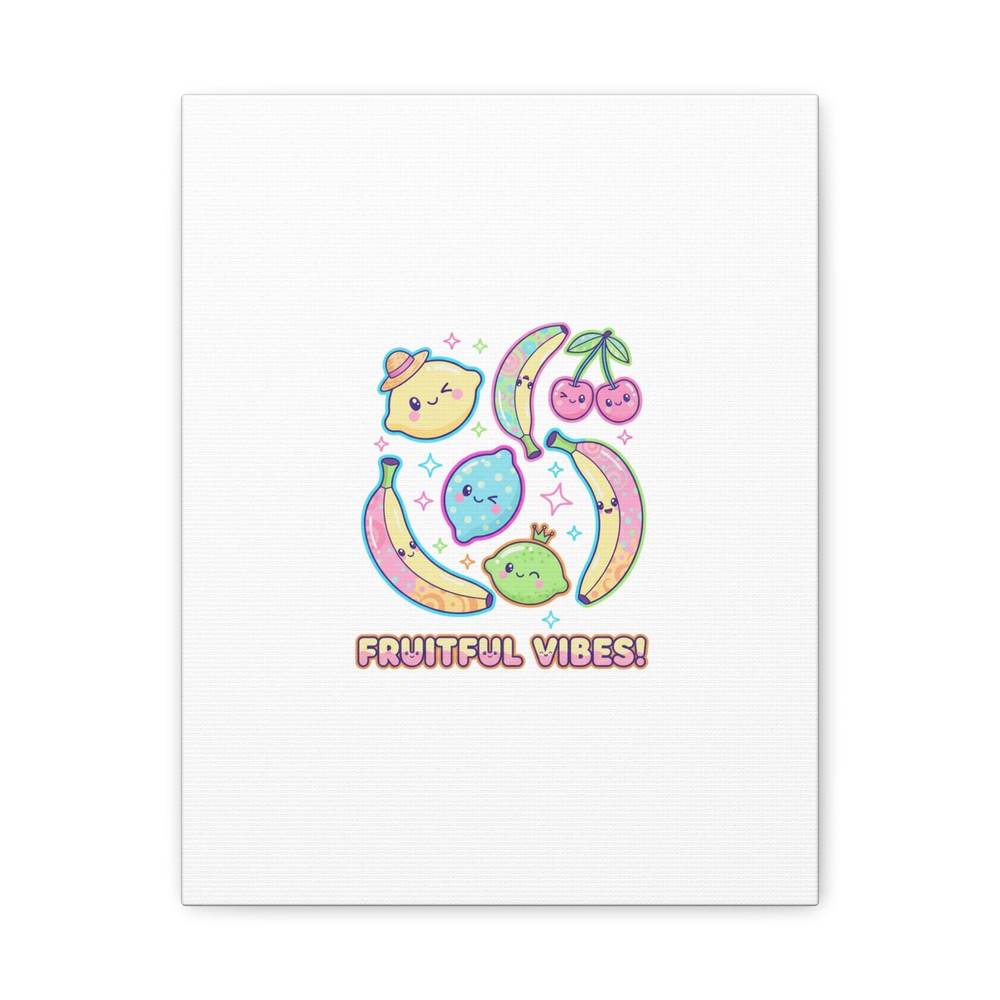Fruitful Vibes Canvas, Pop Fruit Print | Banana Cherry Citrus Art