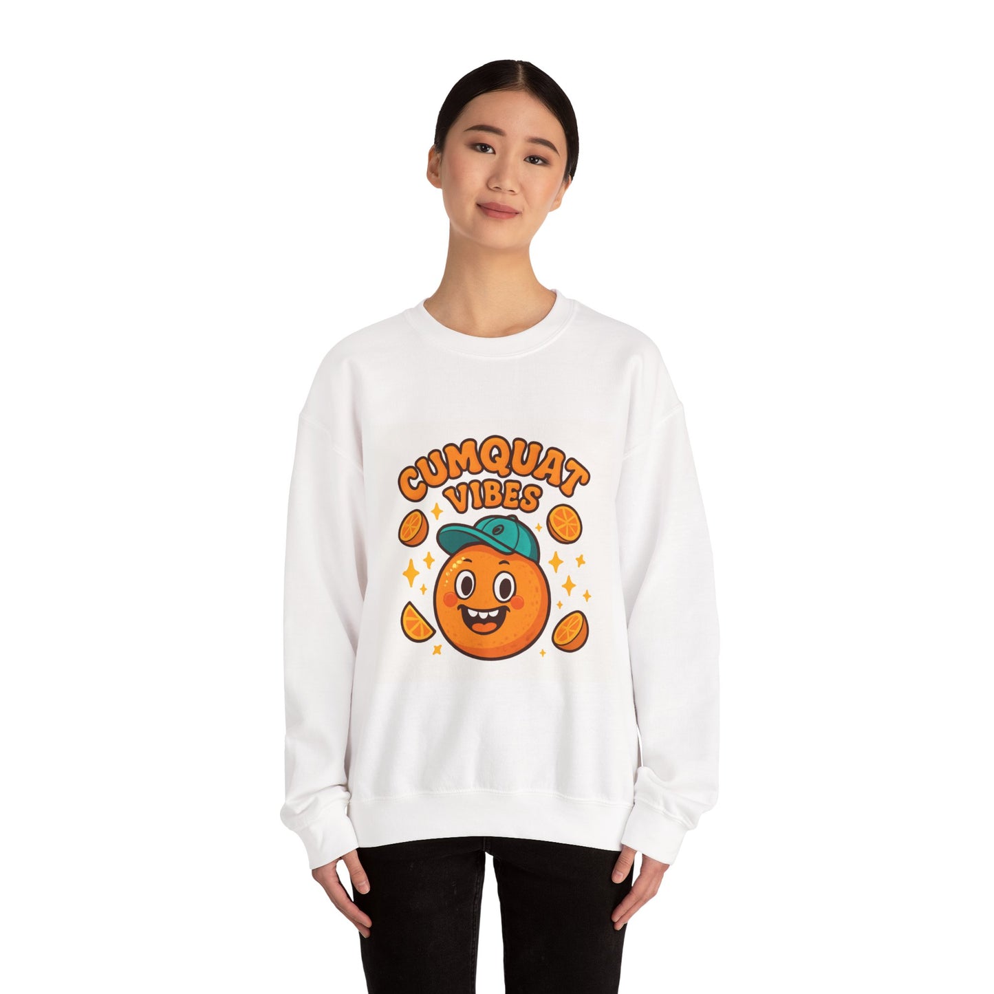 Crewneck Sweatshirt - "Cumquat Vibes" Cute Citrus Graphic