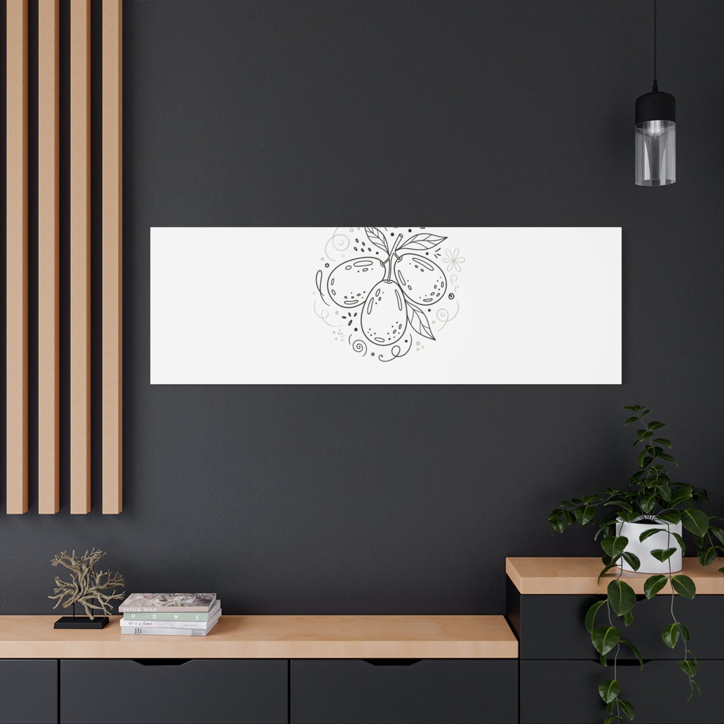 Hand-Drawn Fruit Doodle Canvas | Line Drawing Wall Art