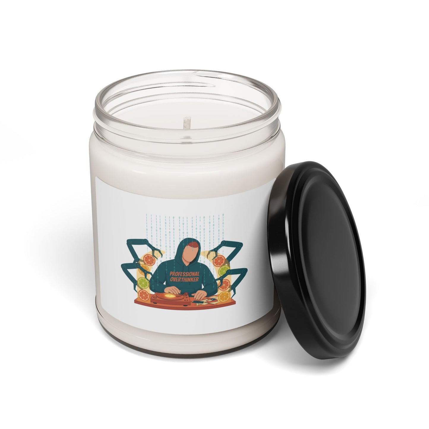 deer print pattern Candle, quiet nature pattern | neutral spotted decor