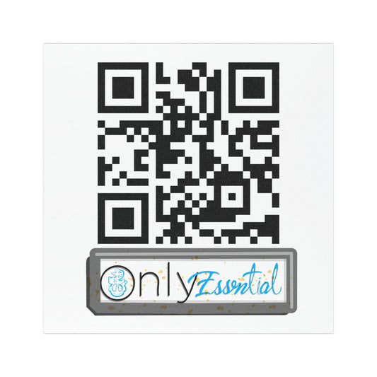 Car Magnet with Scan QR Code & "Only Essential" License Plate — Promotional Vehicle Decal