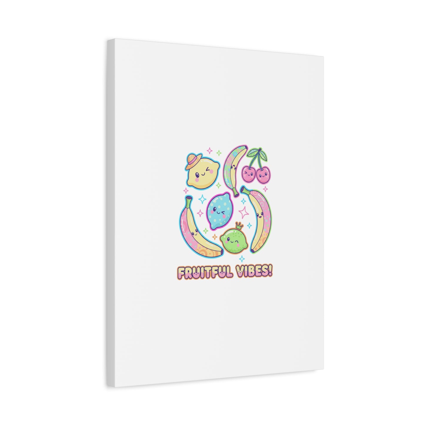 Fruitful Vibes Canvas, Pop Fruit Print | Banana Cherry Citrus Art