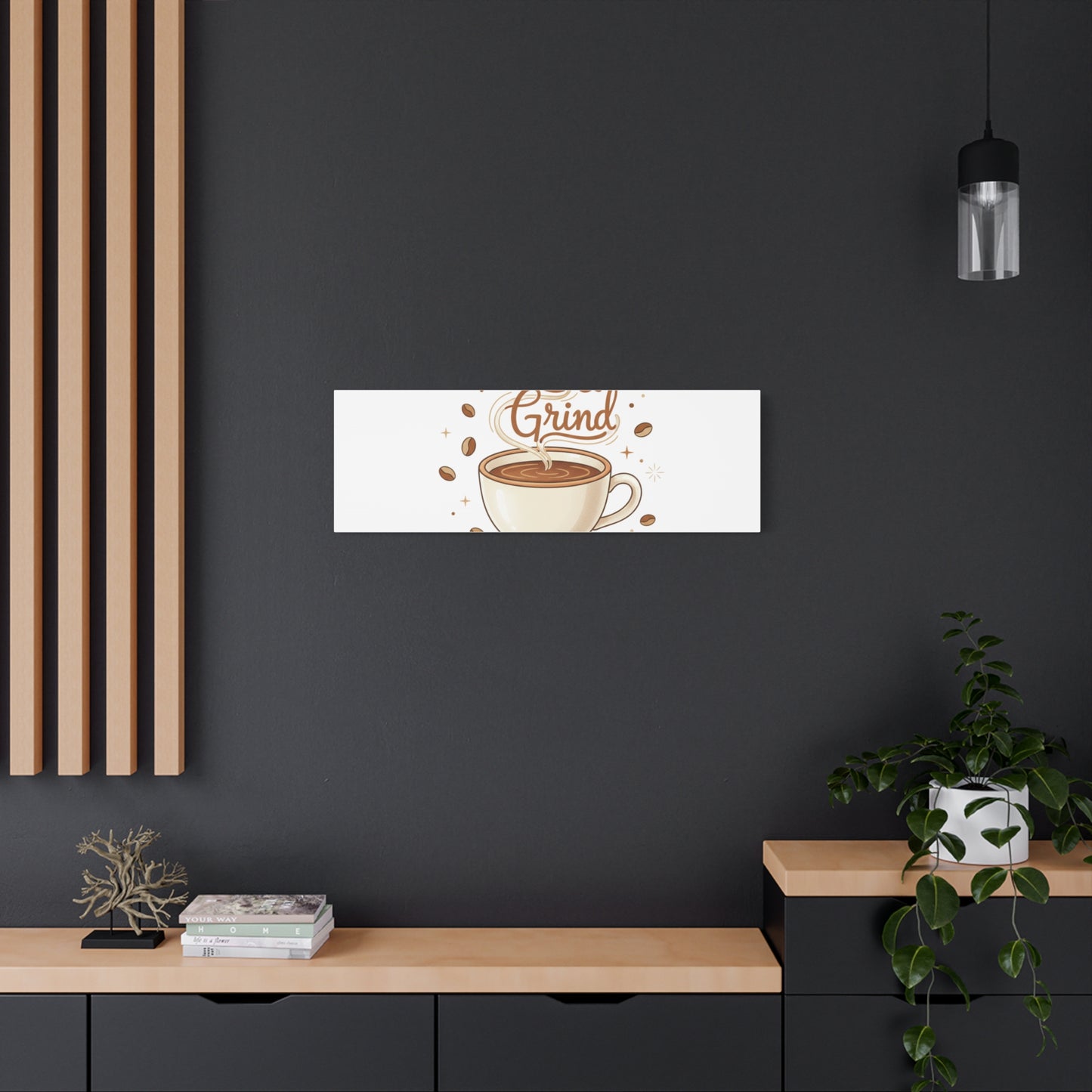 Rise & Grind Fuel Your Day Canvas, Coffee Caffeine Decor | Espresso Joke, Cafe Art