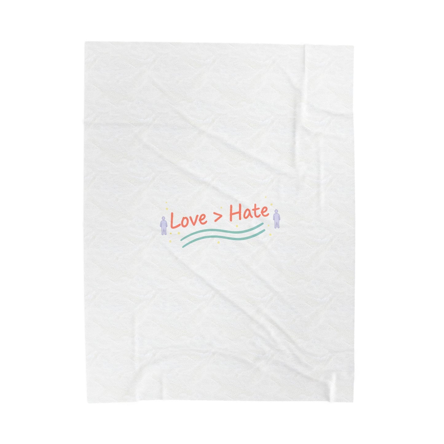 Love > Hate Blanket | Minimal vibes slogan, casual pastel typography
