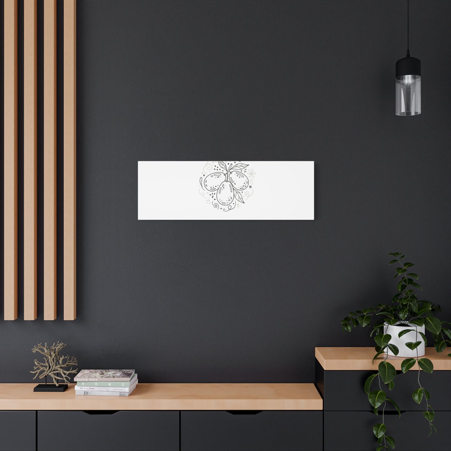 Hand-Drawn Fruit Doodle Canvas | Line Drawing Wall Art