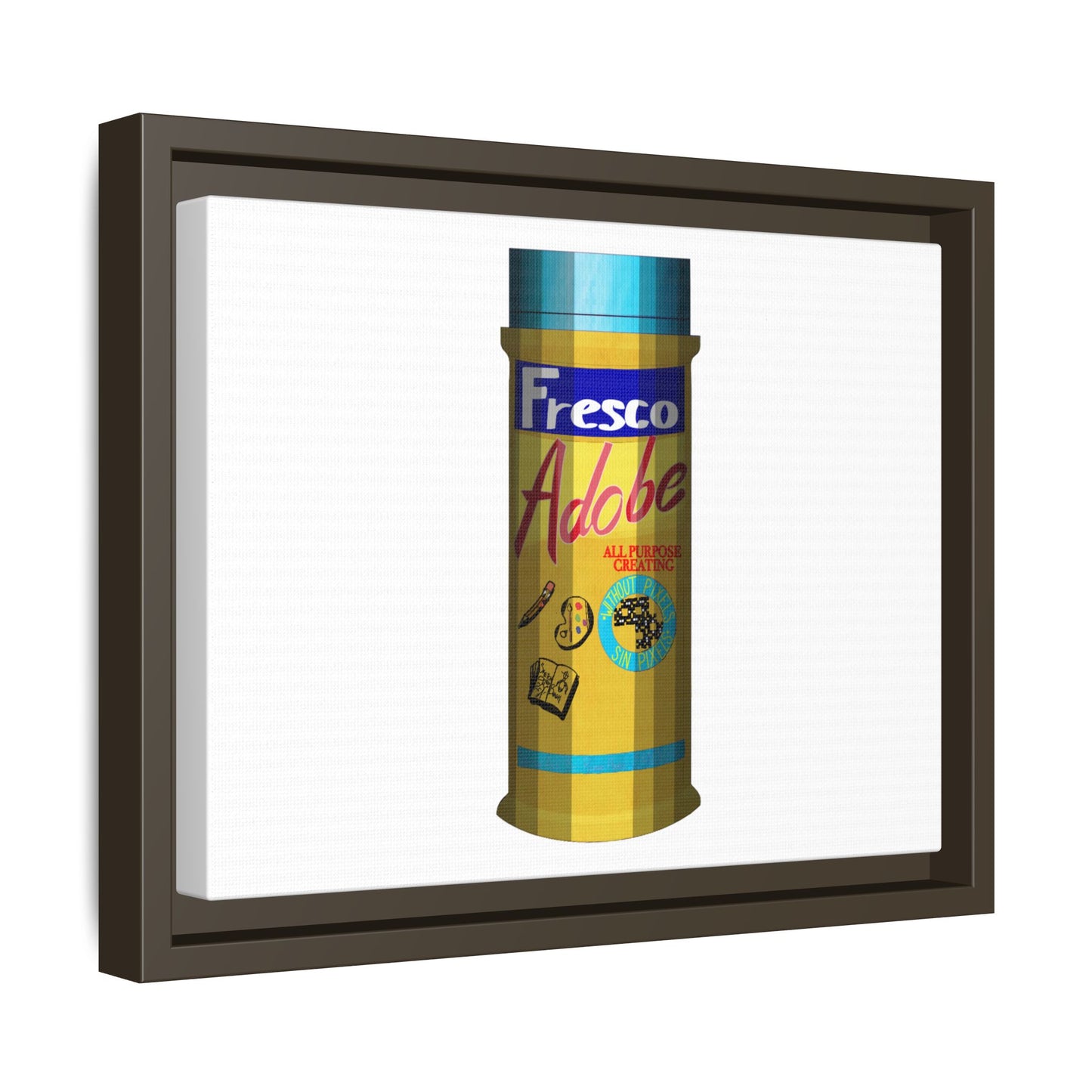 Framed Matte Canvas Print — Vintage Fresco Adobe Spice Canister Artwork