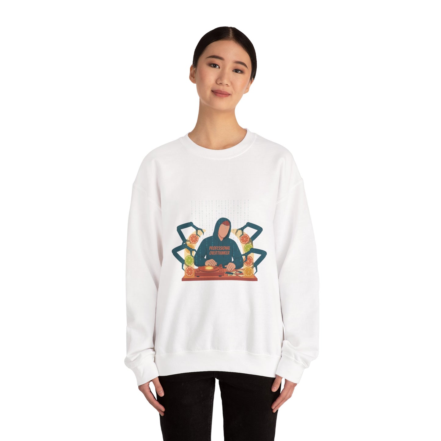 minimal woodland deer print sweatshirt | neutral spotted pattern, quiet nature