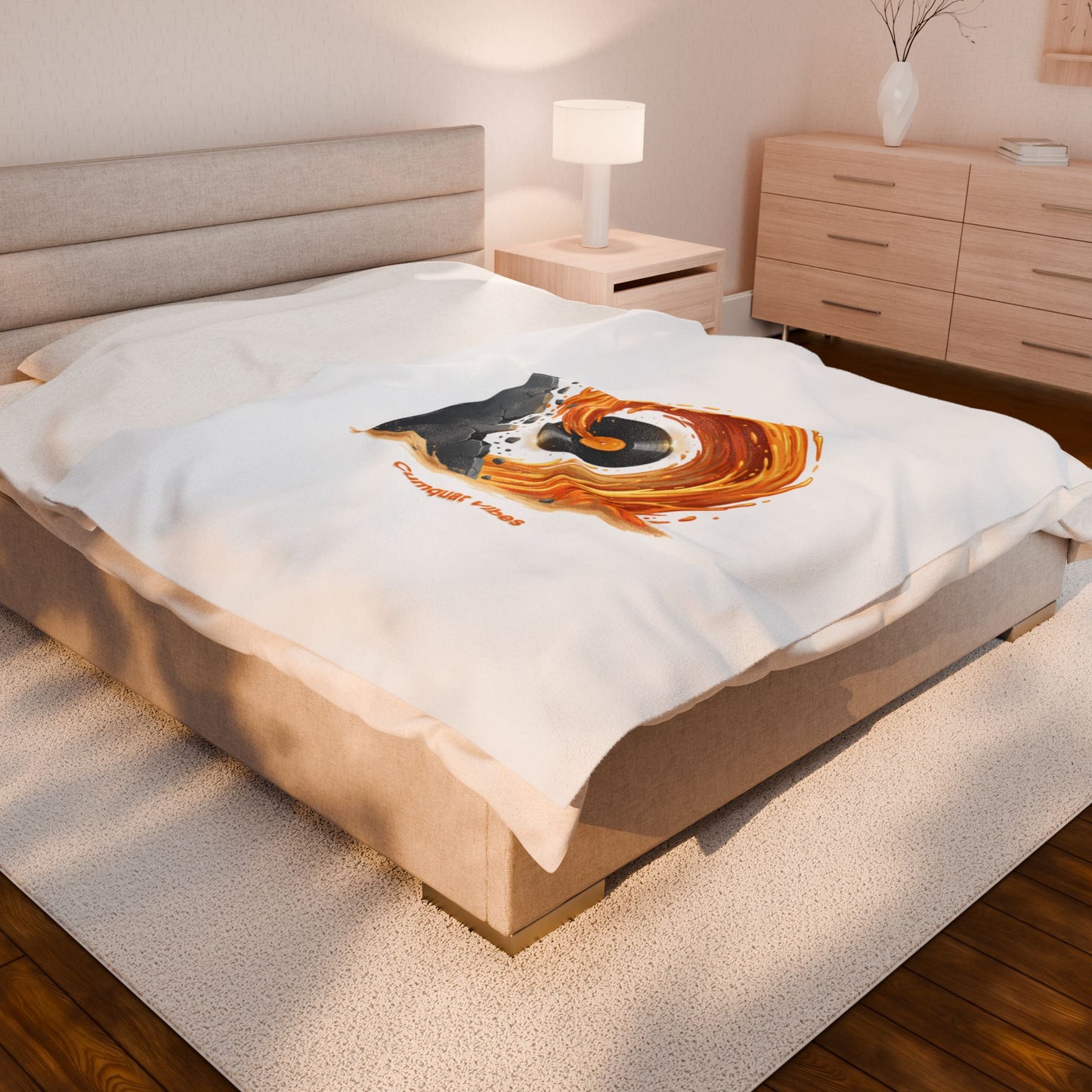 Scoreboard Style "Cumquat Vibes" Blanket | digital scoreboard pun, dot-matrix humor
