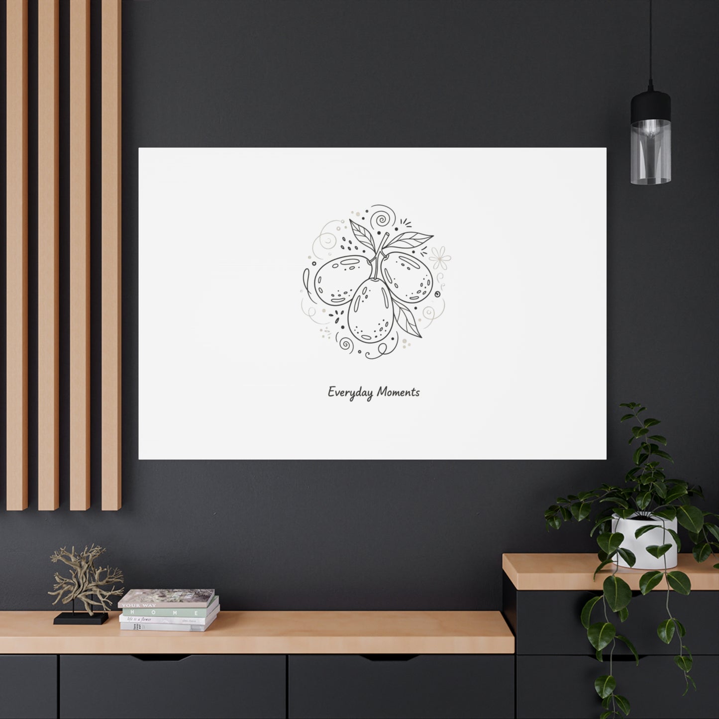 Hand-Drawn Fruit Doodle Canvas | Line Drawing Wall Art
