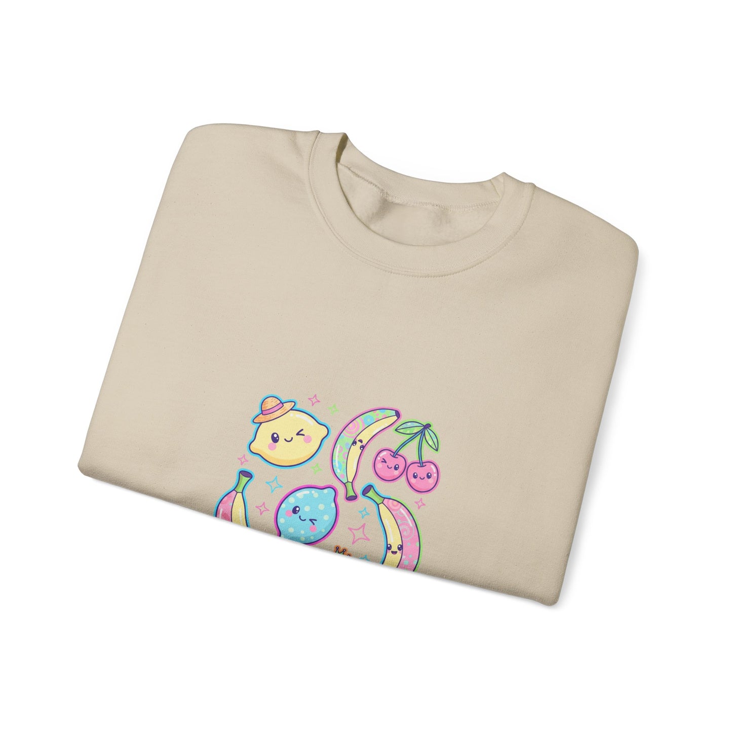 Fruitful Vibes Sweatshirt | pop fruit prints, pastel citrus