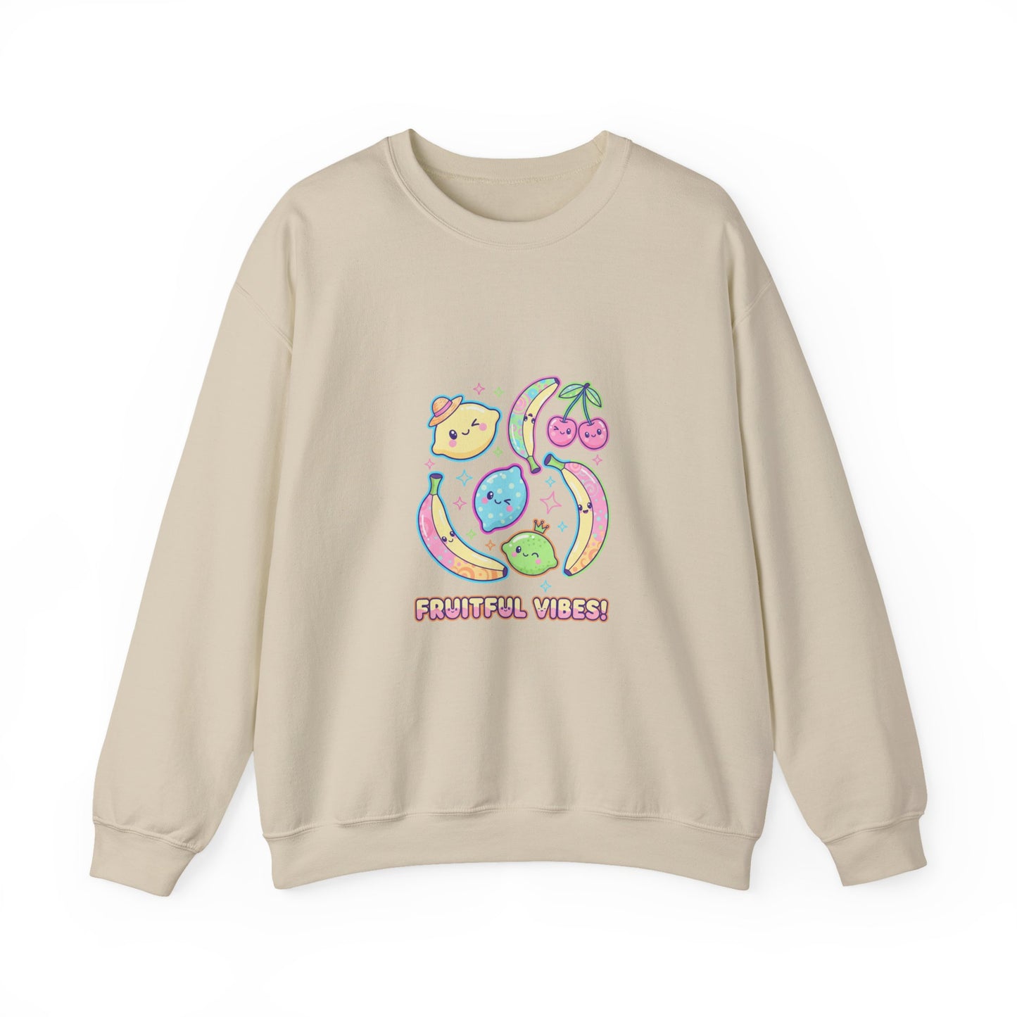Fruitful Vibes Sweatshirt | pop fruit prints, pastel citrus
