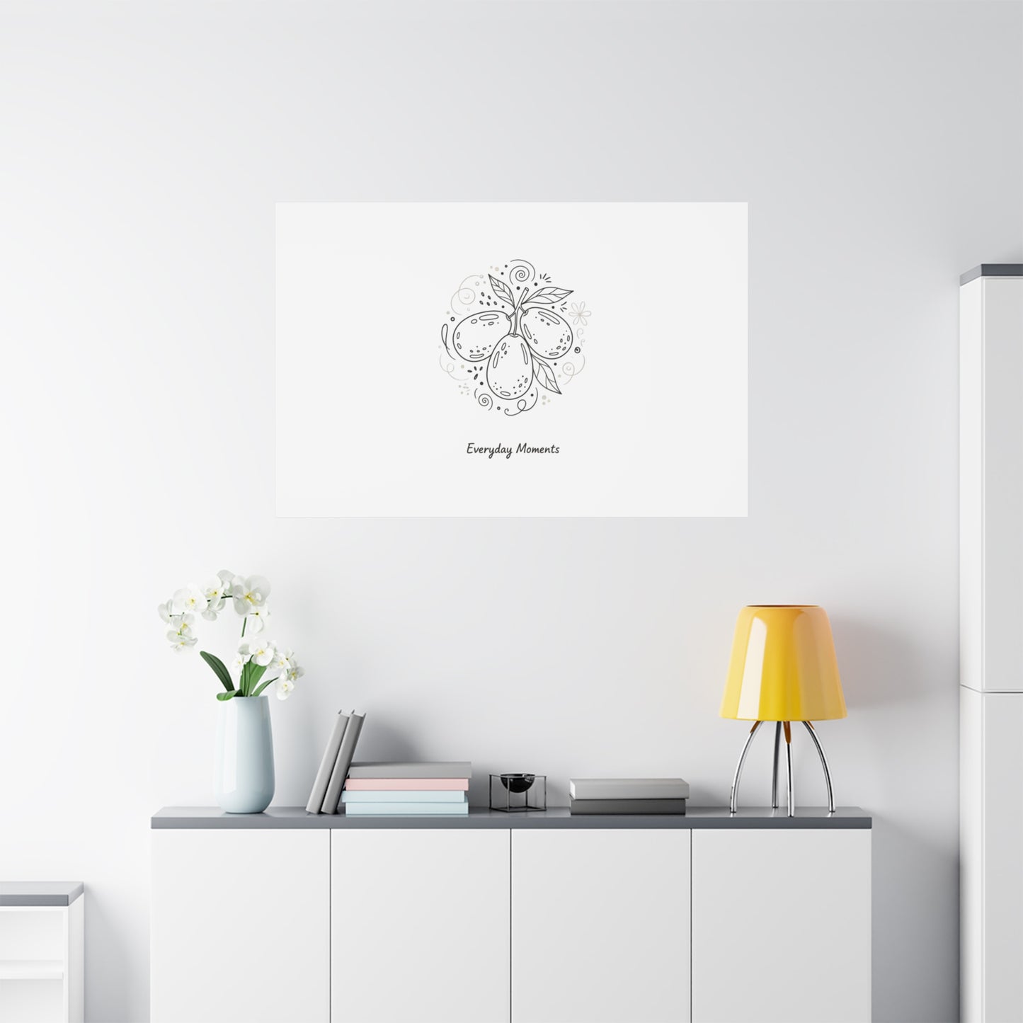 Hand-Drawn Fruit Doodle Canvas | Line Drawing Wall Art