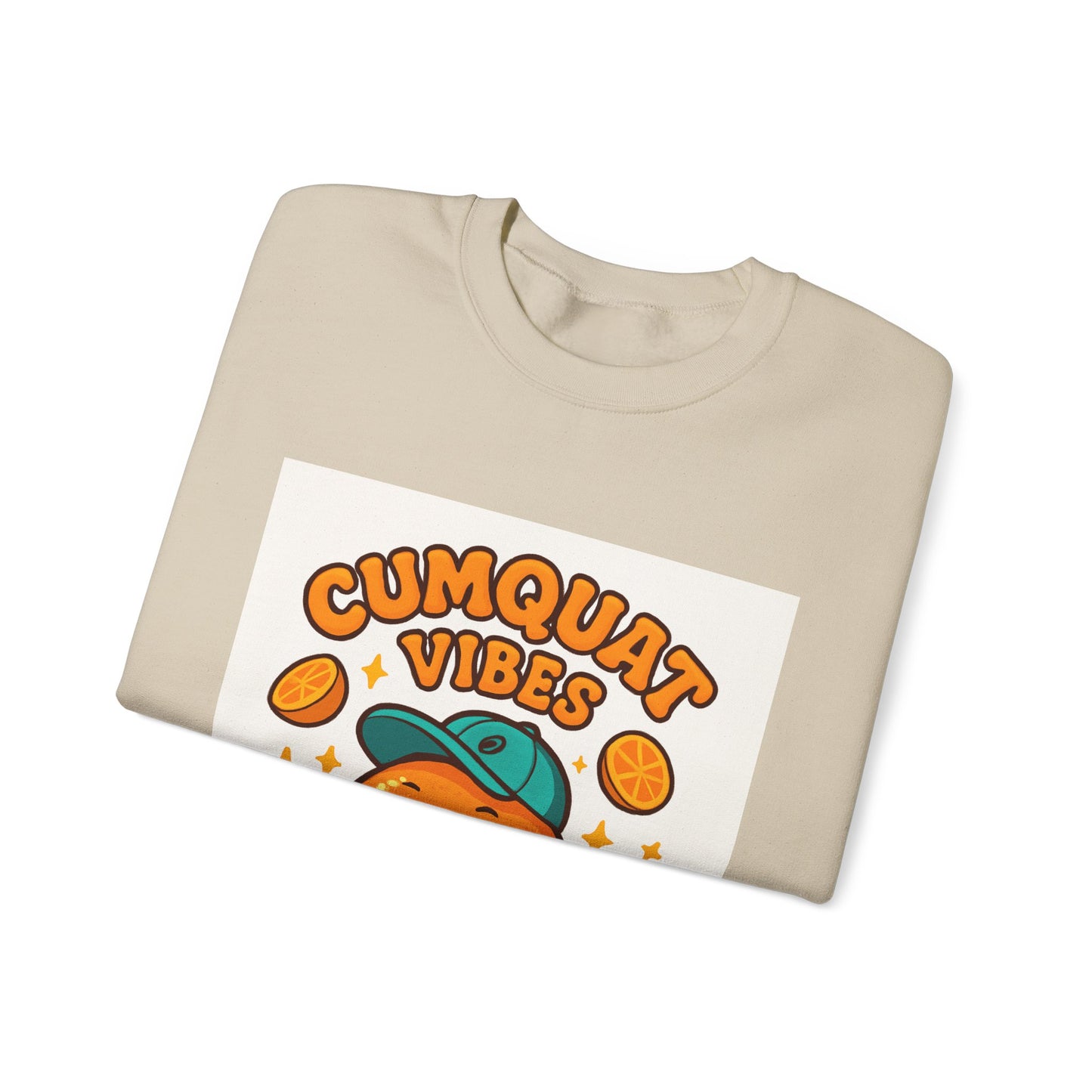 Crewneck Sweatshirt - "Cumquat Vibes" Cute Citrus Graphic