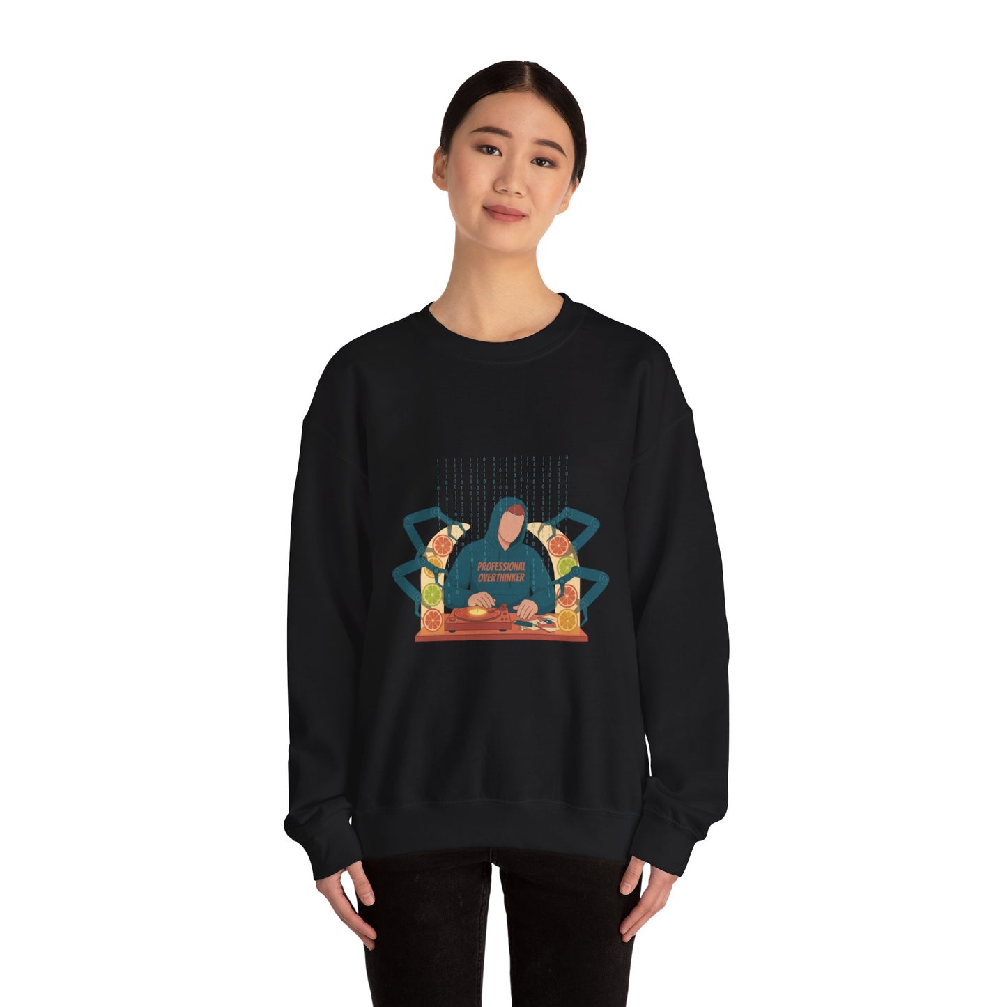 minimal woodland deer print sweatshirt | neutral spotted pattern, quiet nature