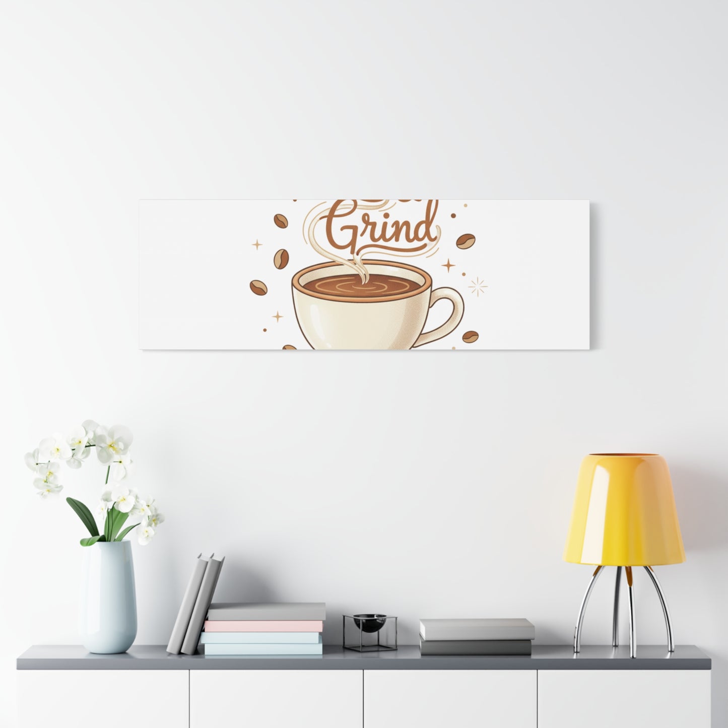 Rise & Grind Fuel Your Day Canvas, Coffee Caffeine Decor | Espresso Joke, Cafe Art