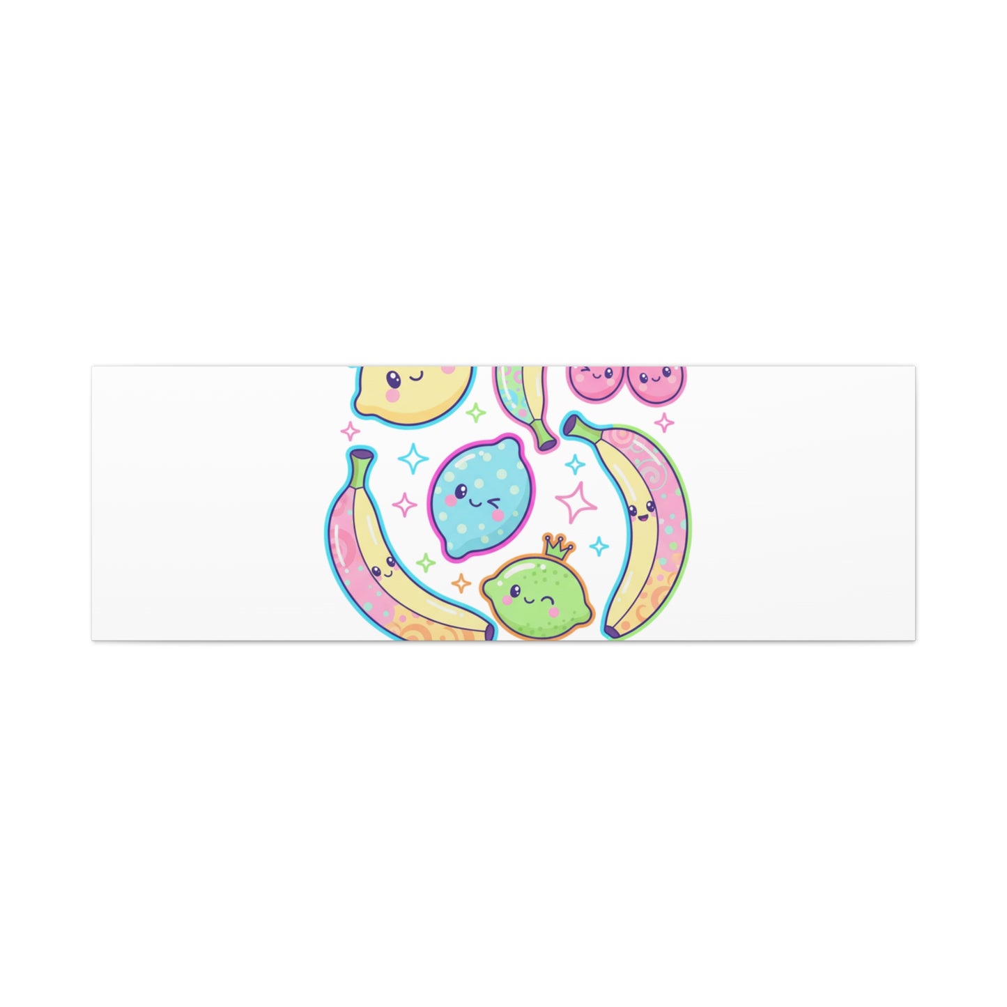 Fruitful Vibes Canvas, Pop Fruit Print | Banana Cherry Citrus Art