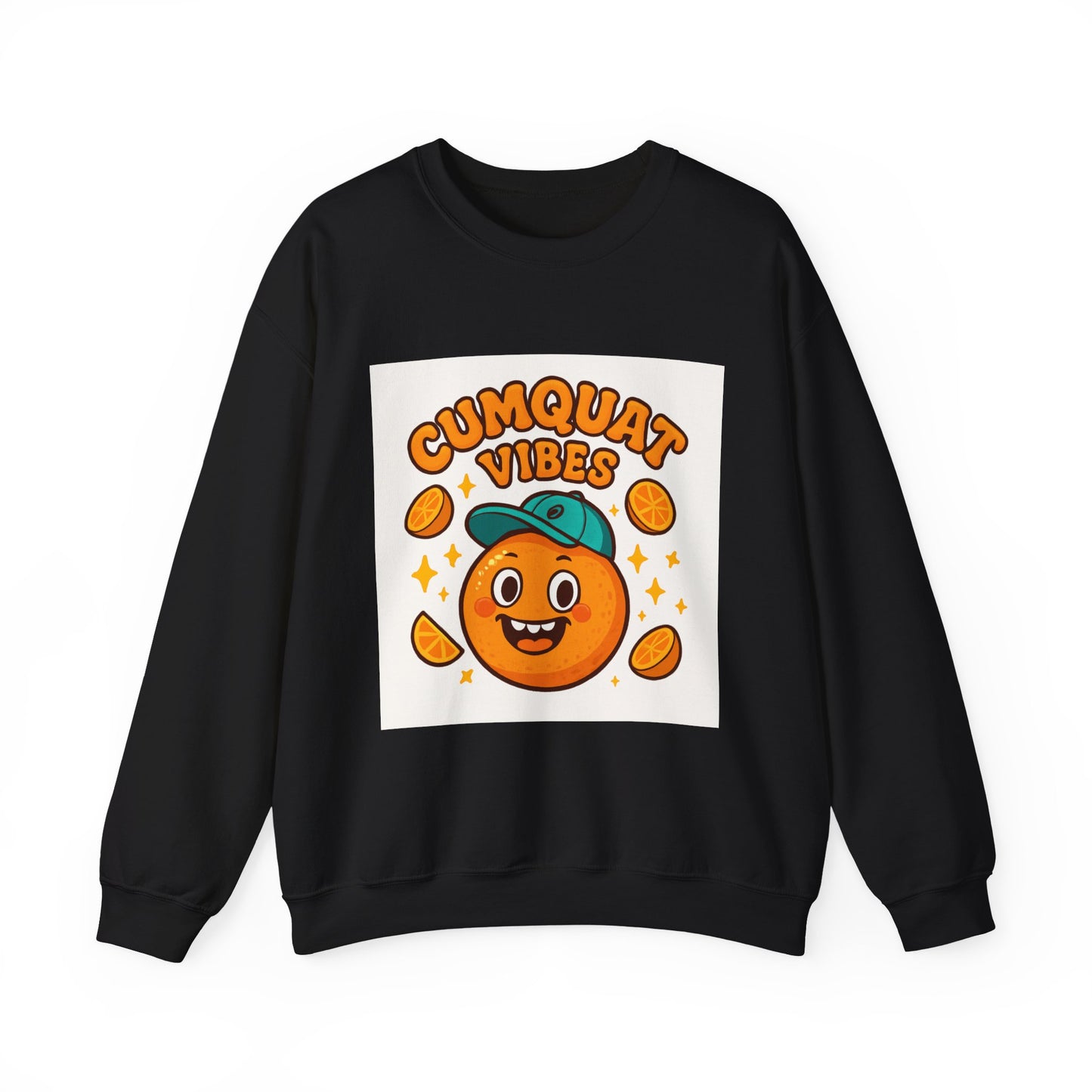 Crewneck Sweatshirt - "Cumquat Vibes" Cute Citrus Graphic