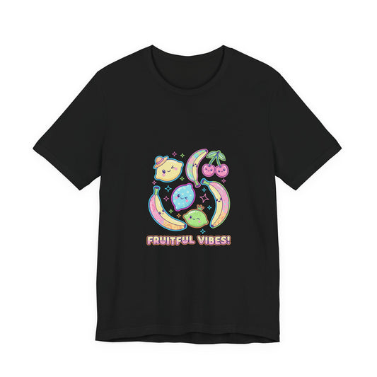 Fruitful Vibes Tee | pop fruit print, banana cherry citrus