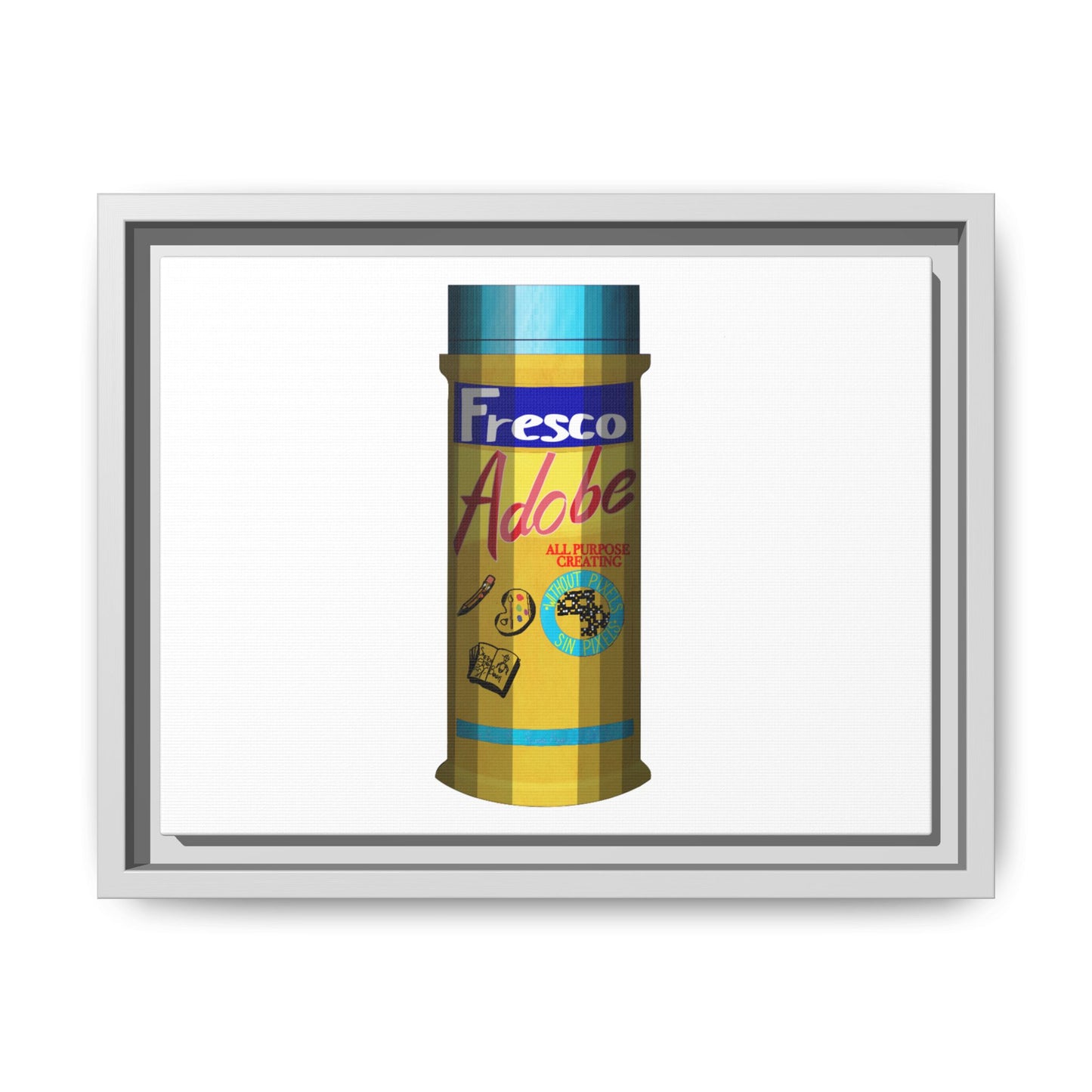 Framed Matte Canvas Print — Vintage Fresco Adobe Spice Canister Artwork