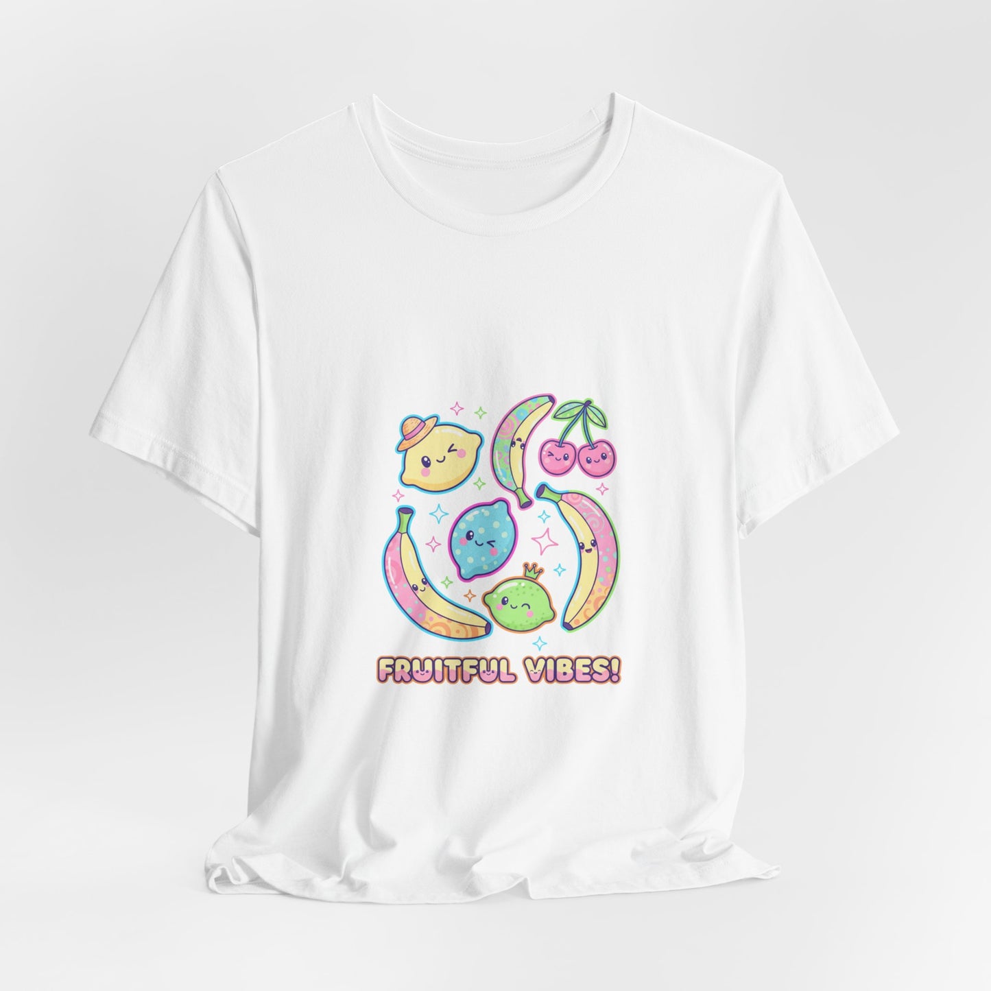 Fruitful Vibes Tee | pop fruit print, banana cherry citrus