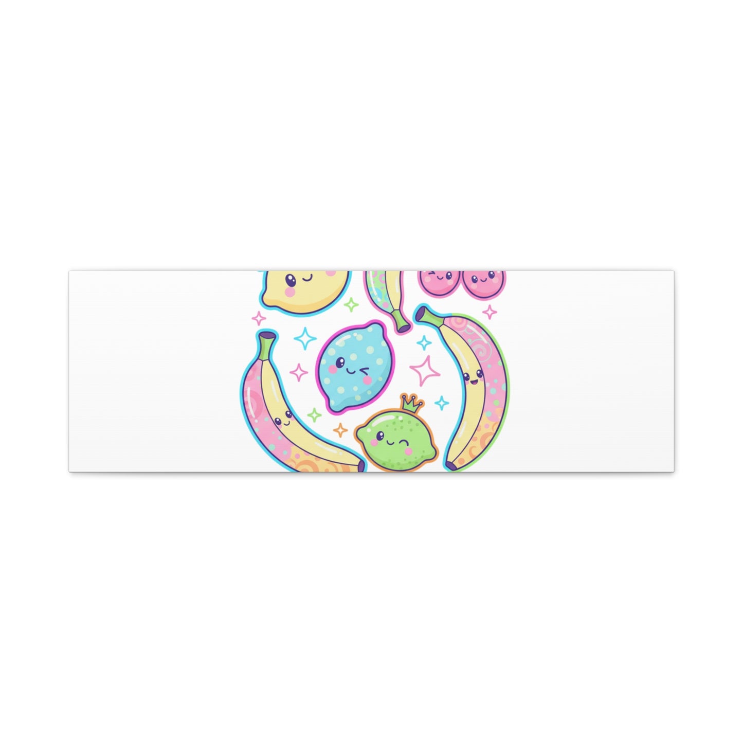 Fruitful Vibes Canvas, Pop Fruit Print | Banana Cherry Citrus Art