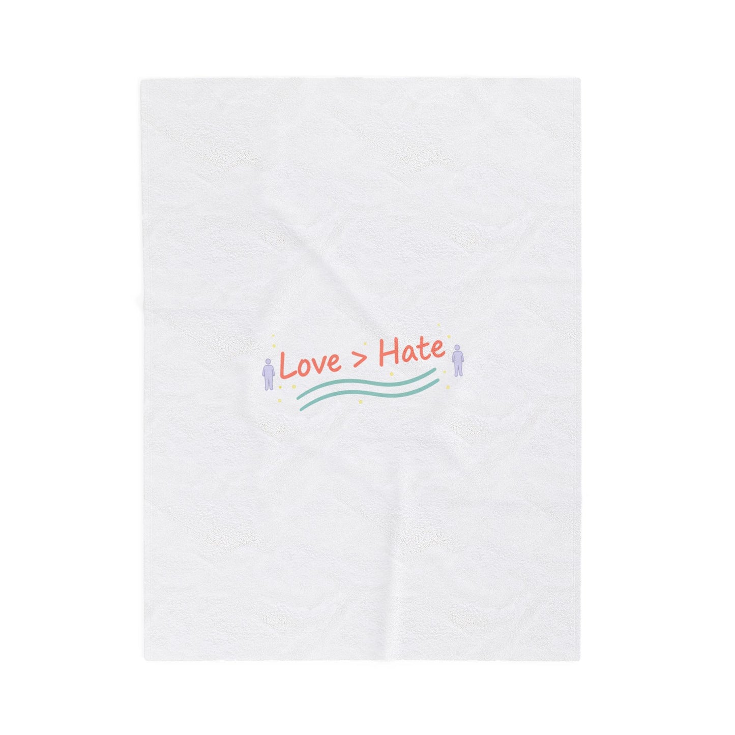 Love > Hate Blanket | Minimal vibes slogan, casual pastel typography