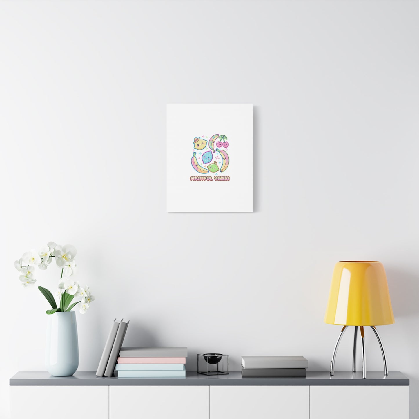 Fruitful Vibes Canvas, Pop Fruit Print | Banana Cherry Citrus Art