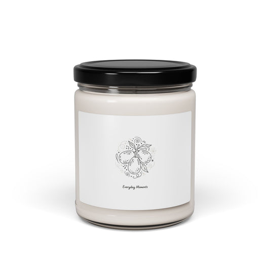 Hand-Drawn Floral Doodle Candle | Soy 9oz, Minimal Line Art