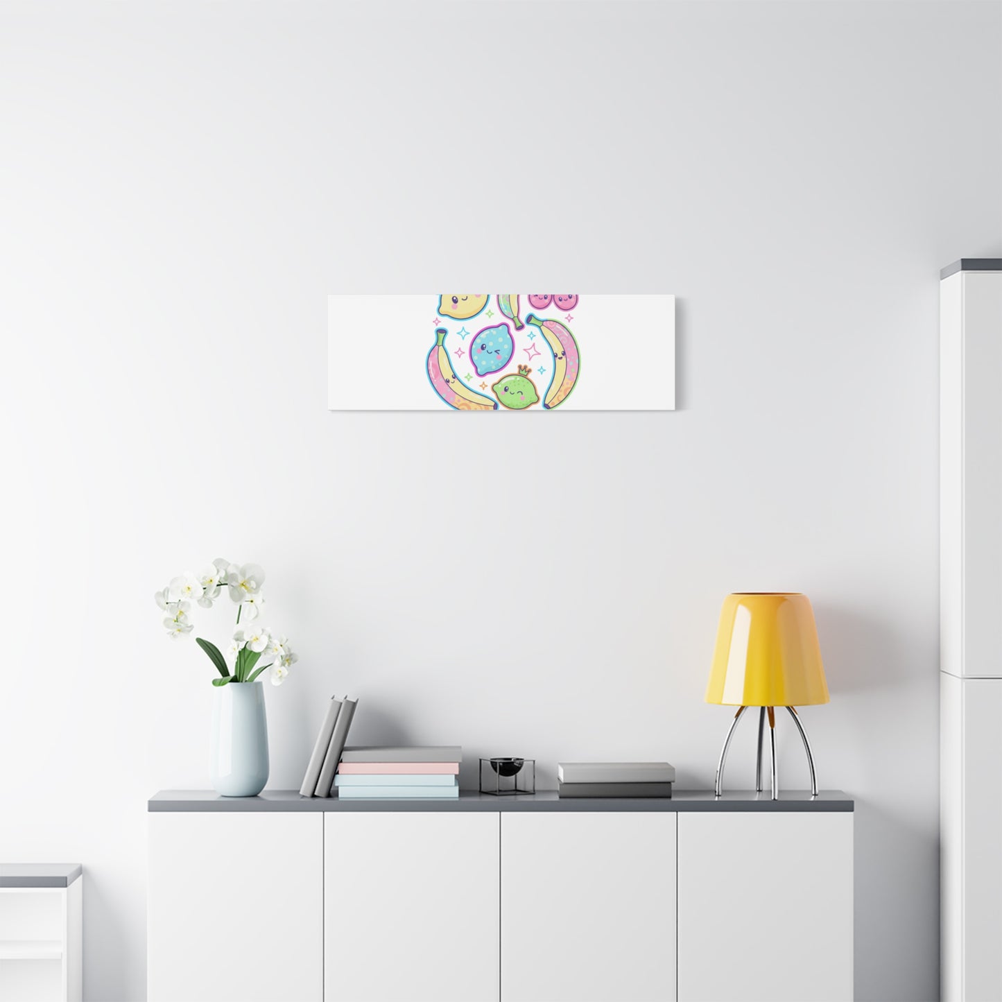 Fruitful Vibes Canvas, Pop Fruit Print | Banana Cherry Citrus Art