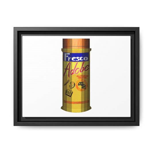 Framed Matte Canvas Print – Vintage 'Fresco Adobe' Can Artwork