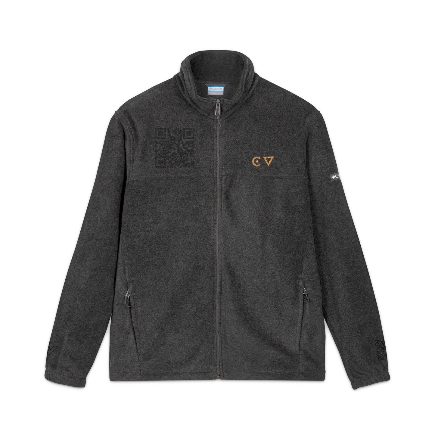 Embroidered Fleece Jacket — 'Cowboy Vibes' Charcoal Columbia Zip-Up