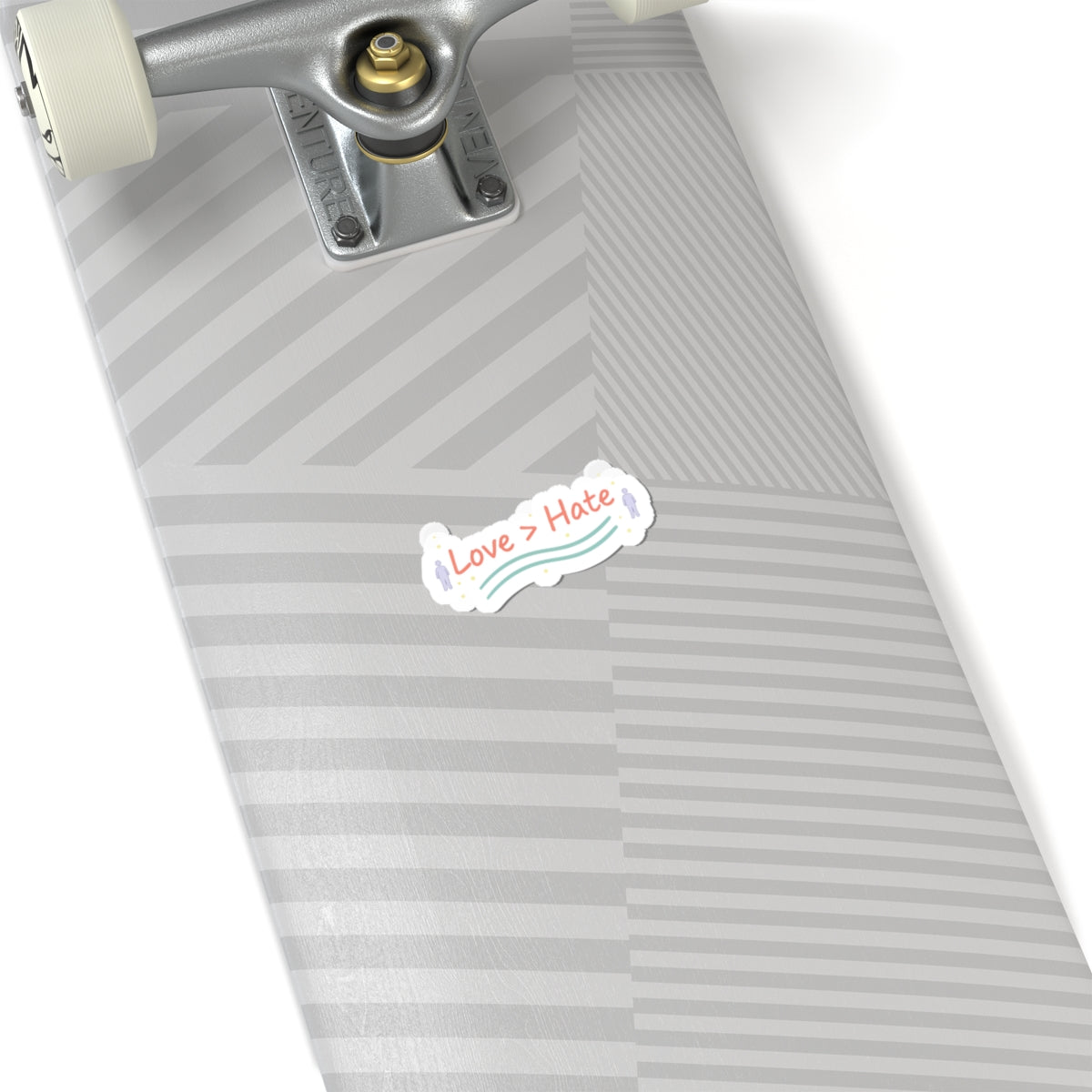 Love > Hate Kiss-Cut Sticker | minimal vibes slogan, casual mood decal