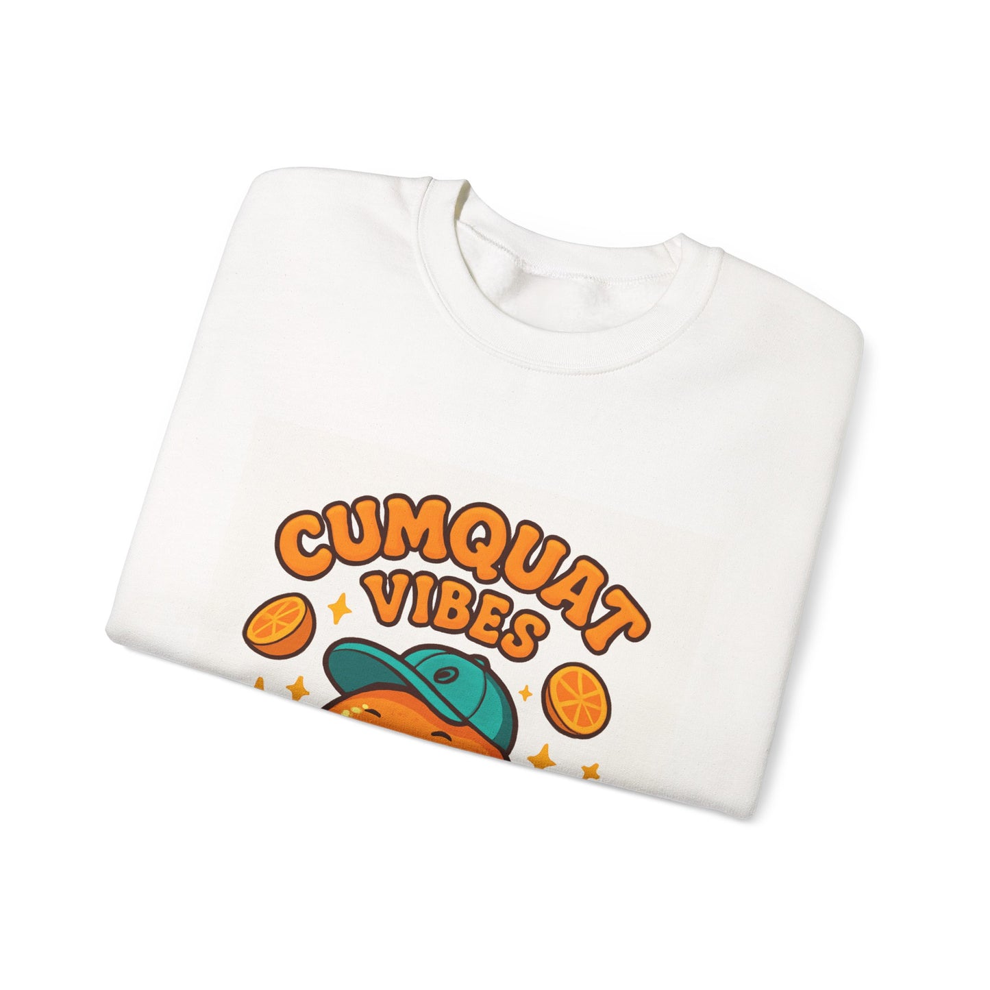 Crewneck Sweatshirt - "Cumquat Vibes" Cute Citrus Graphic