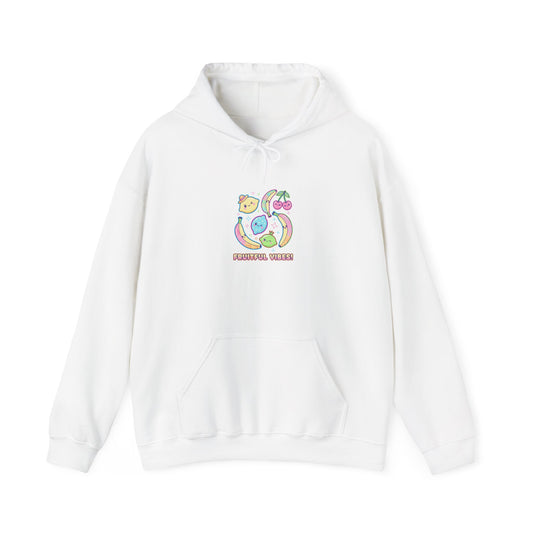 Playful Pop Fruit Pattern Hoodie | Citrus Banana Cherry Print