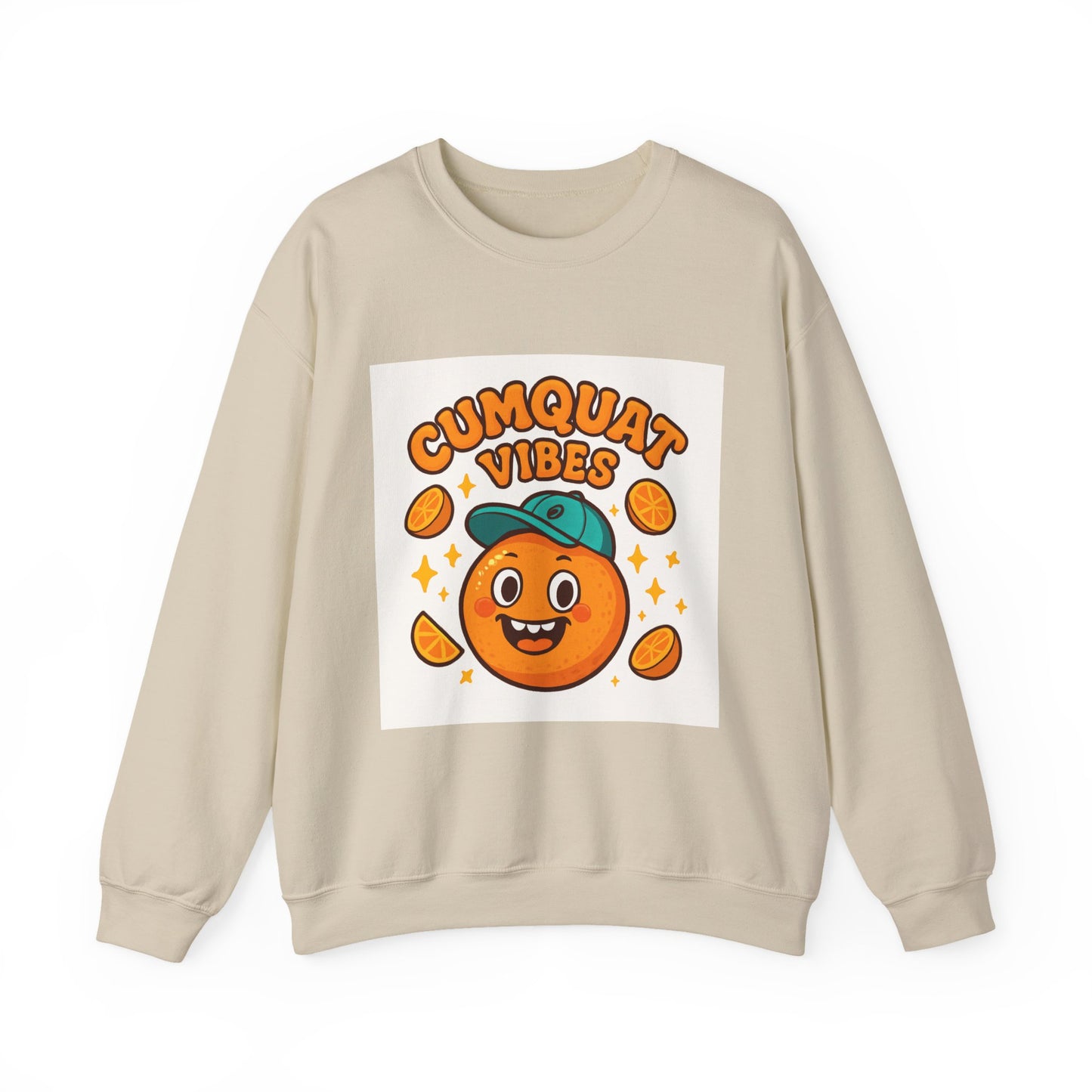 Crewneck Sweatshirt - "Cumquat Vibes" Cute Citrus Graphic