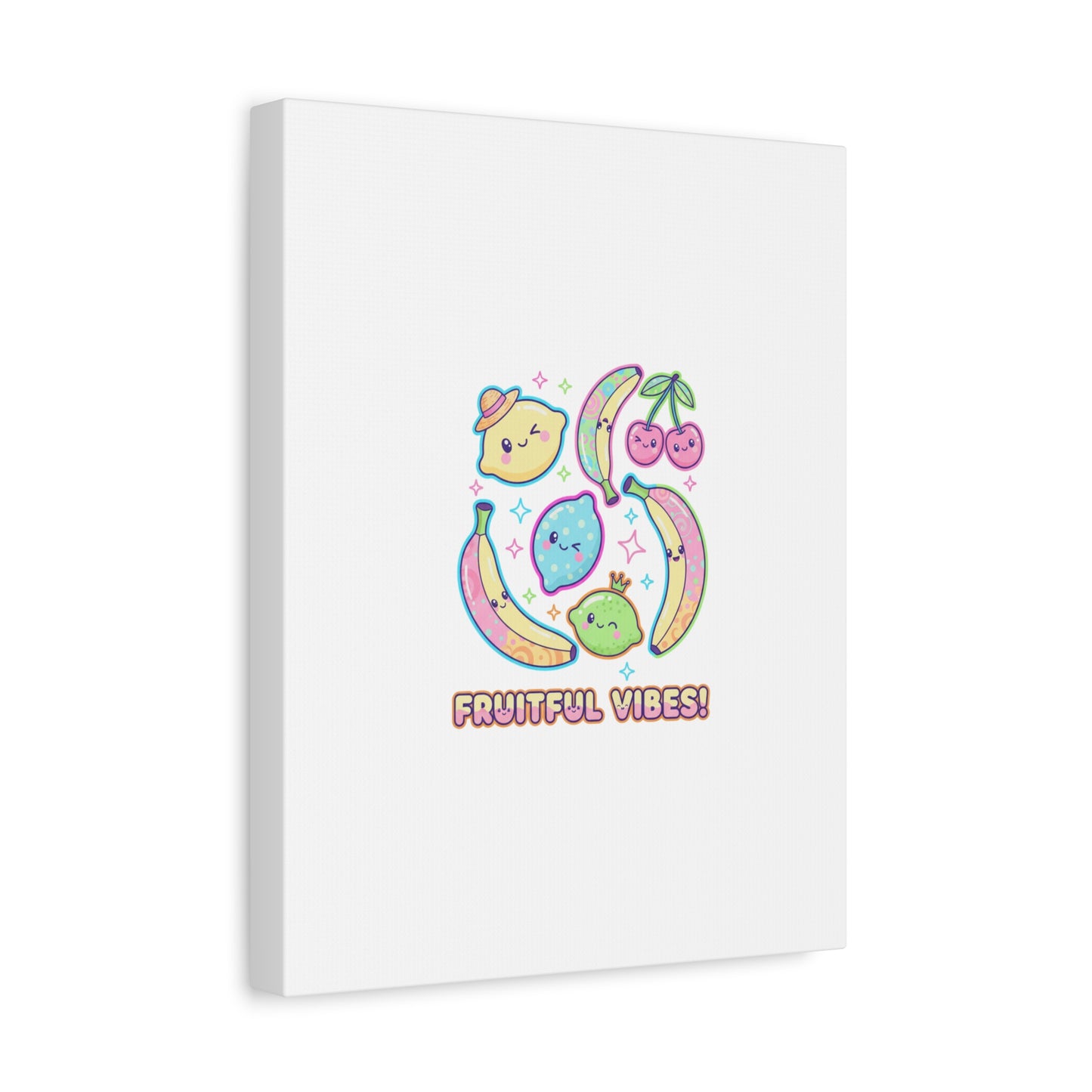 Fruitful Vibes Canvas, Pop Fruit Print | Banana Cherry Citrus Art