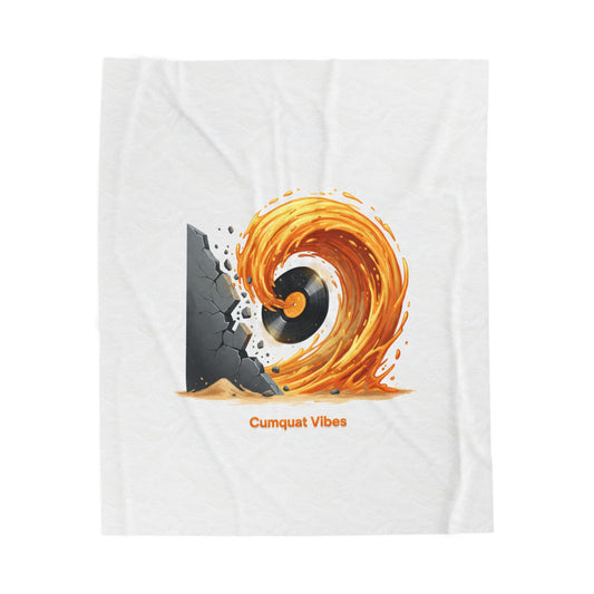 Scoreboard Style "Cumquat Vibes" Blanket | digital scoreboard pun, dot-matrix humor