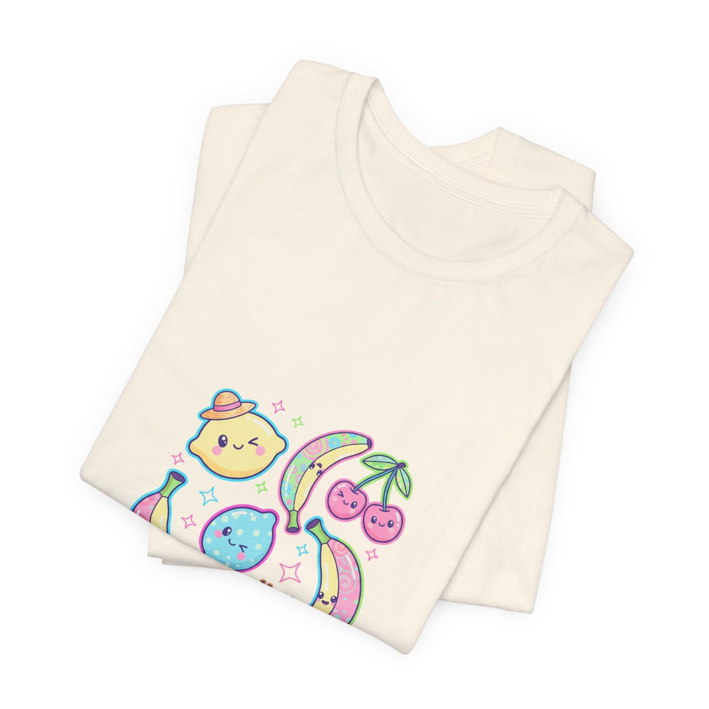Fruitful Vibes Tee | pop fruit print, banana cherry citrus