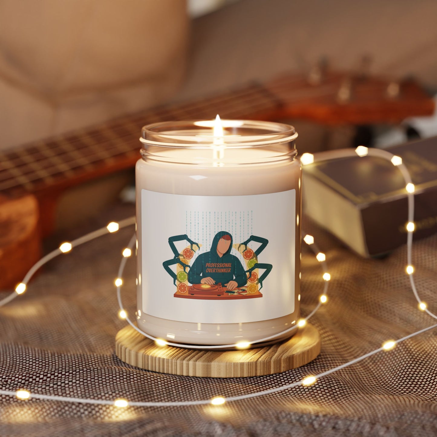 deer print pattern Candle, quiet nature pattern | neutral spotted decor
