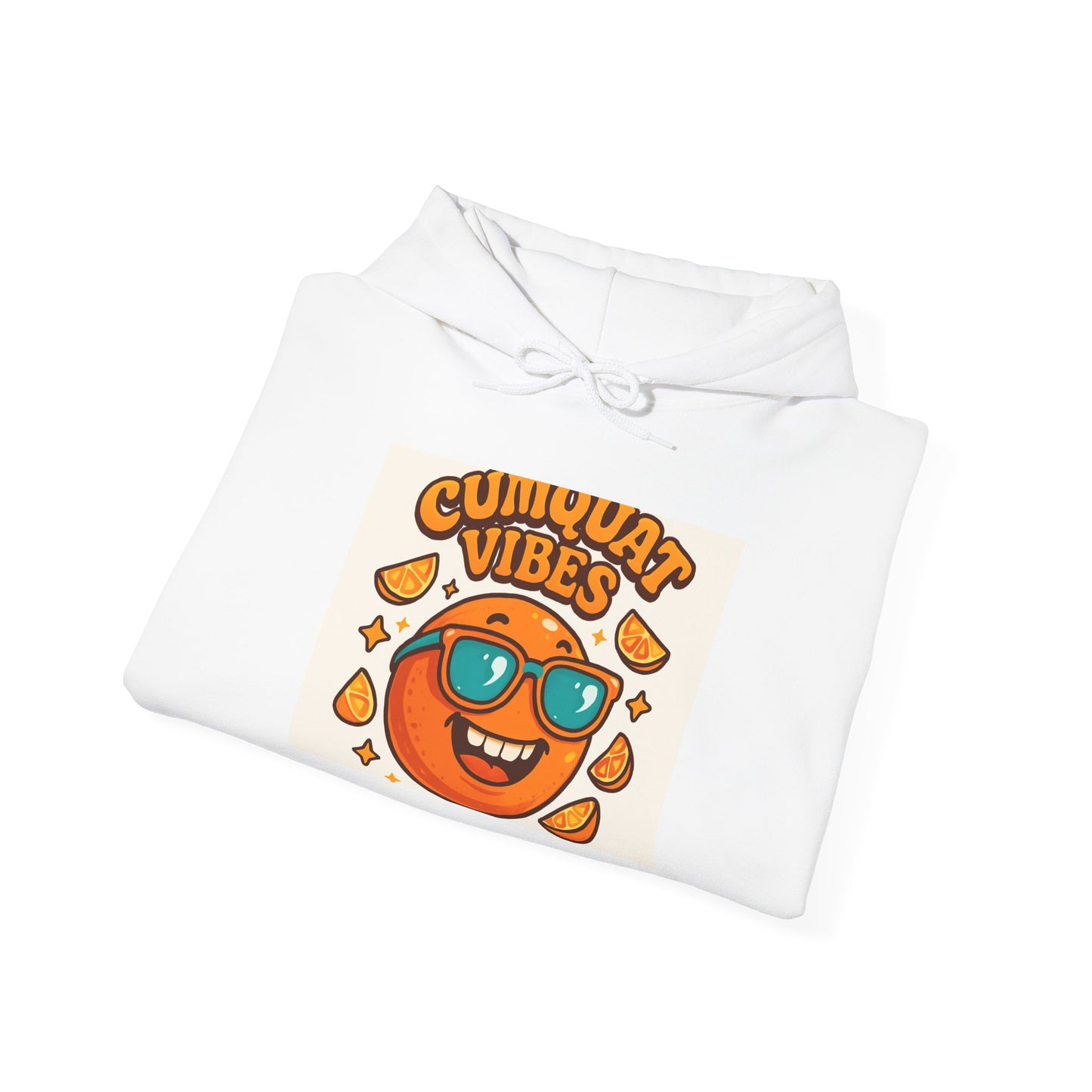 Citrus Vibes Hoodie – Sunglasses Orange Graphic "Cinquat Vibes" Sweatshirt