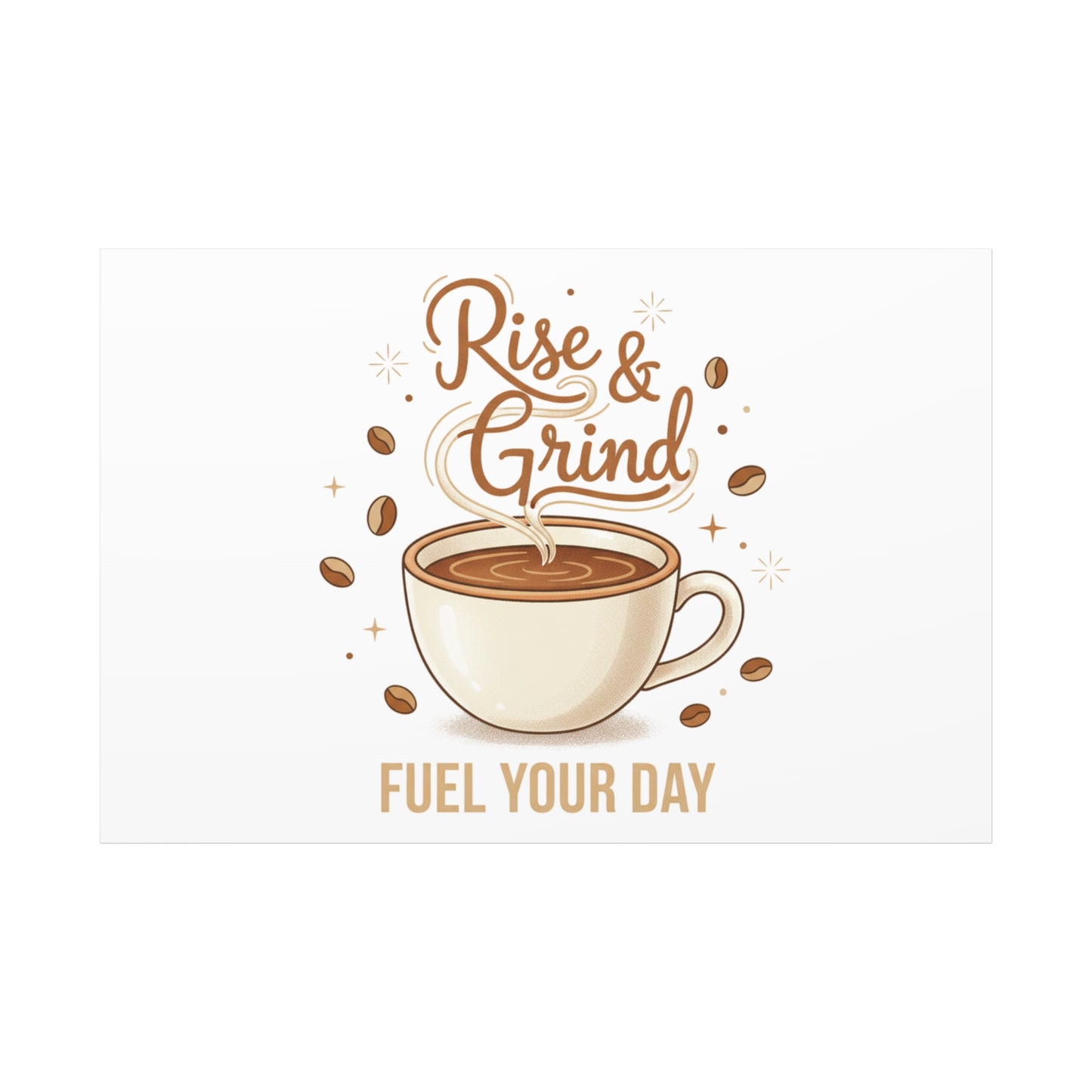 Rise & Grind Fuel Your Day Canvas, Coffee Caffeine Decor | Espresso Joke, Cafe Art